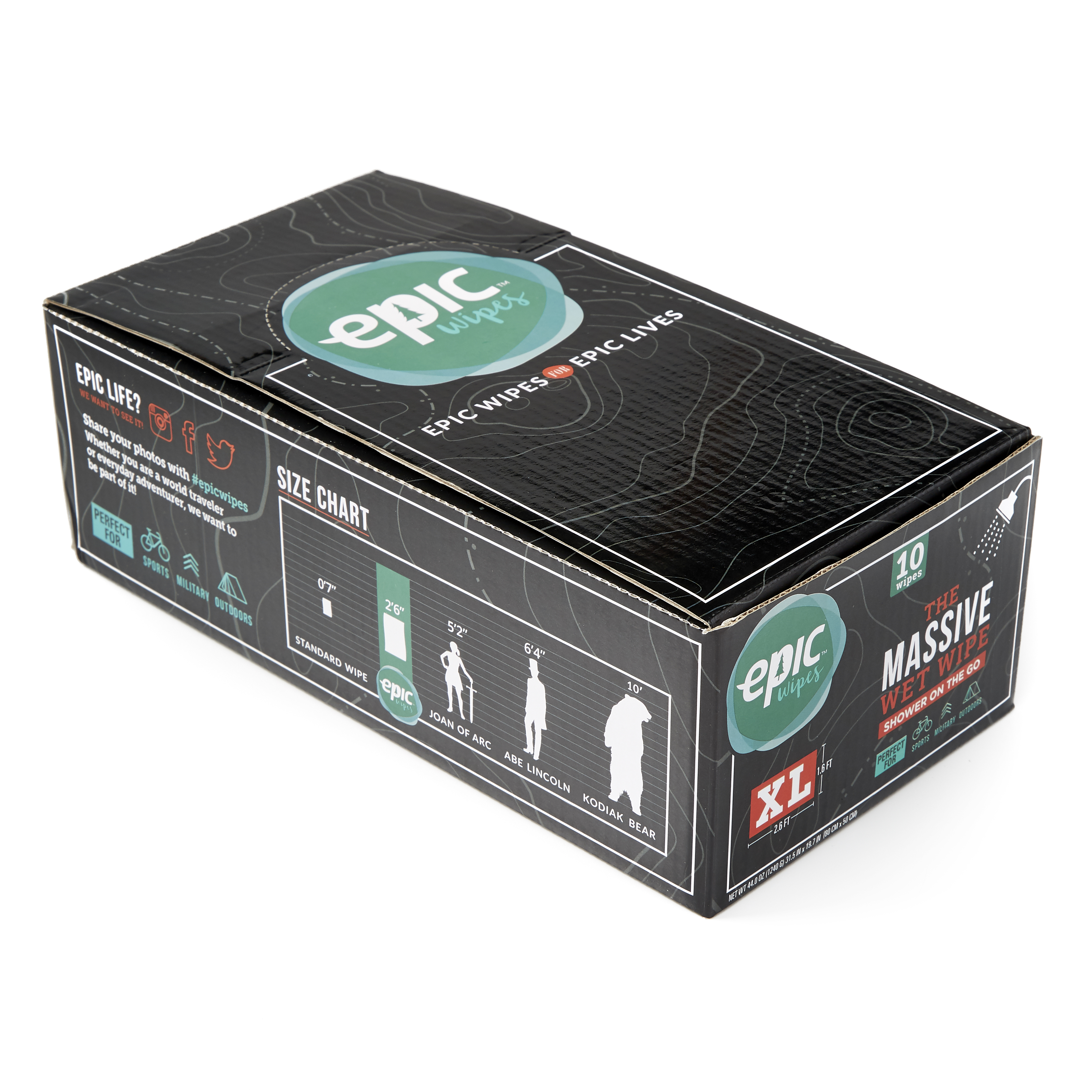 Epic Wipes 10 Pack XL Disposable Epic Wipes White For the Outdoorsman Huckberry