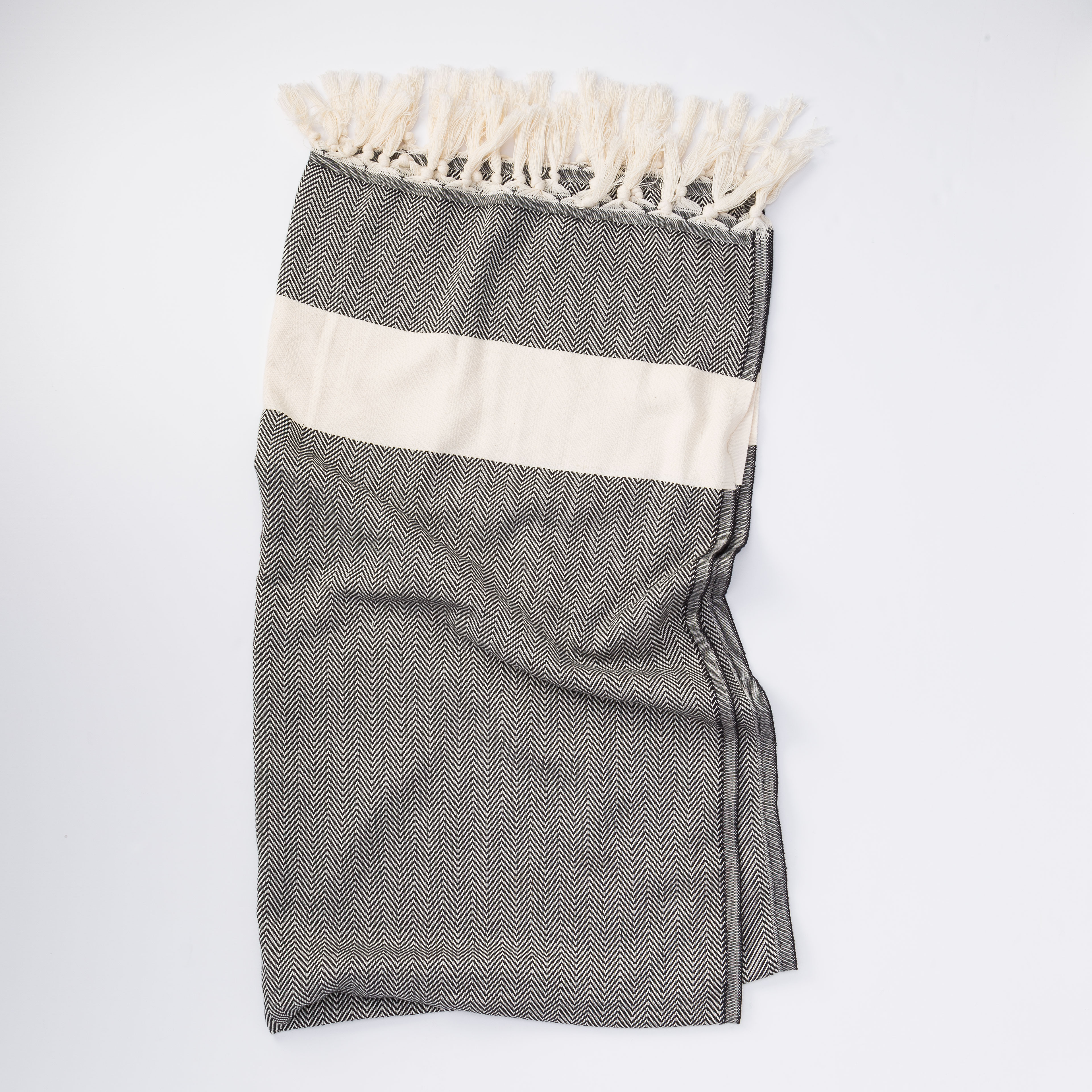 Turkish Towels Herringbone Turkish Towel Black Bath Towels & Robes