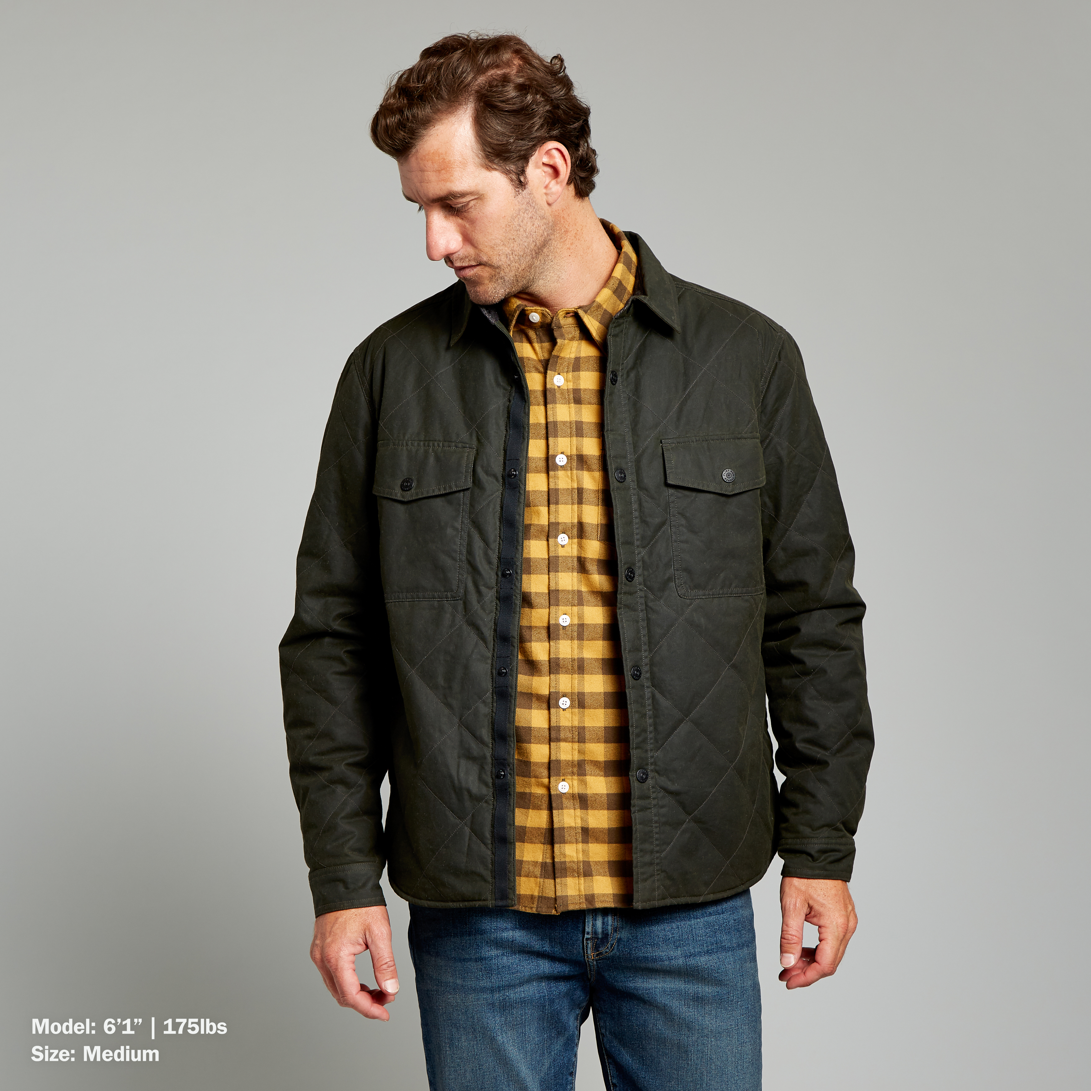 Flint and Tinder Quilted Waxed Shirt Jacket - Dark Forest