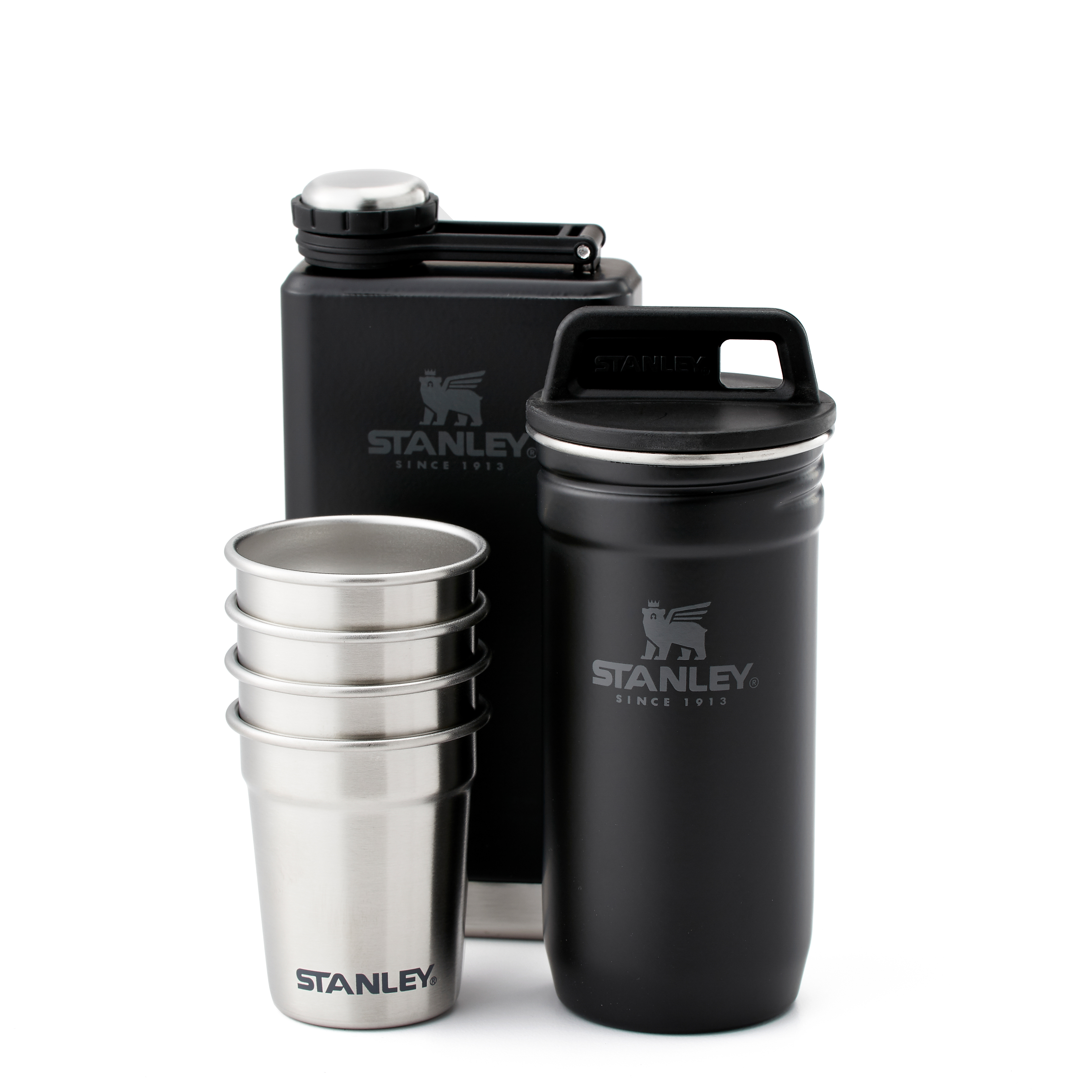Stanley Adventure PreParty Shot Glass + Flask Set Matte Black