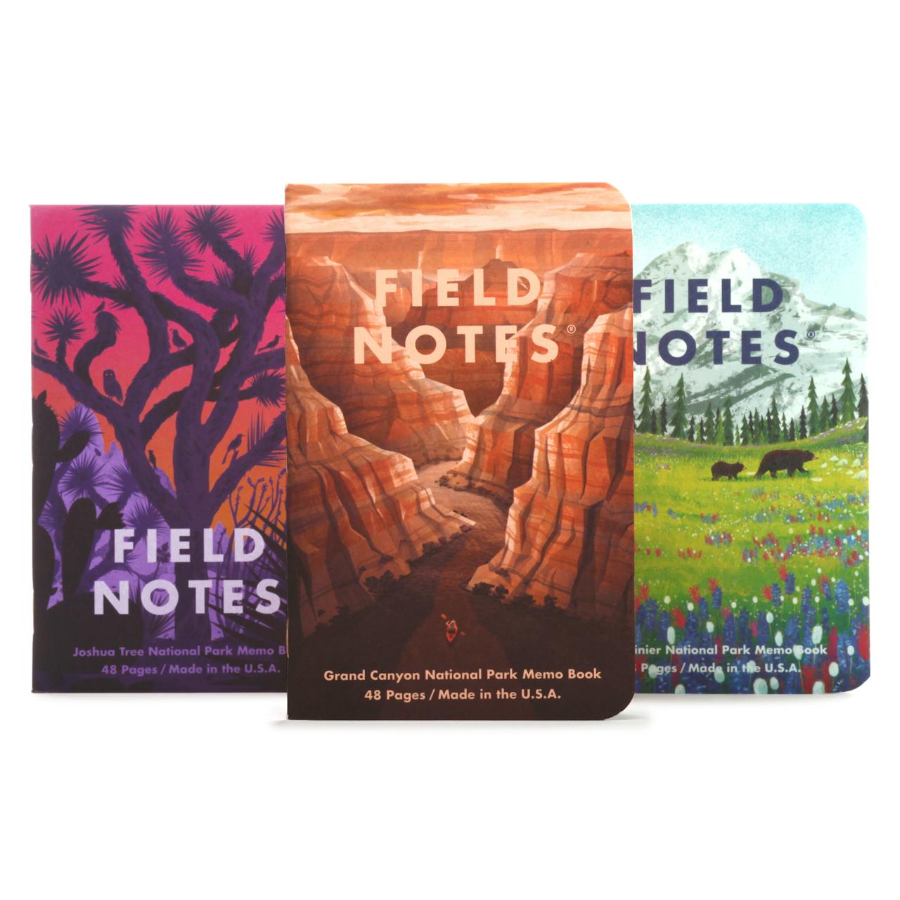 Field Notes Grand Canyon, Joshua Tree + Mt. Rainier National Parks - 3 Pack