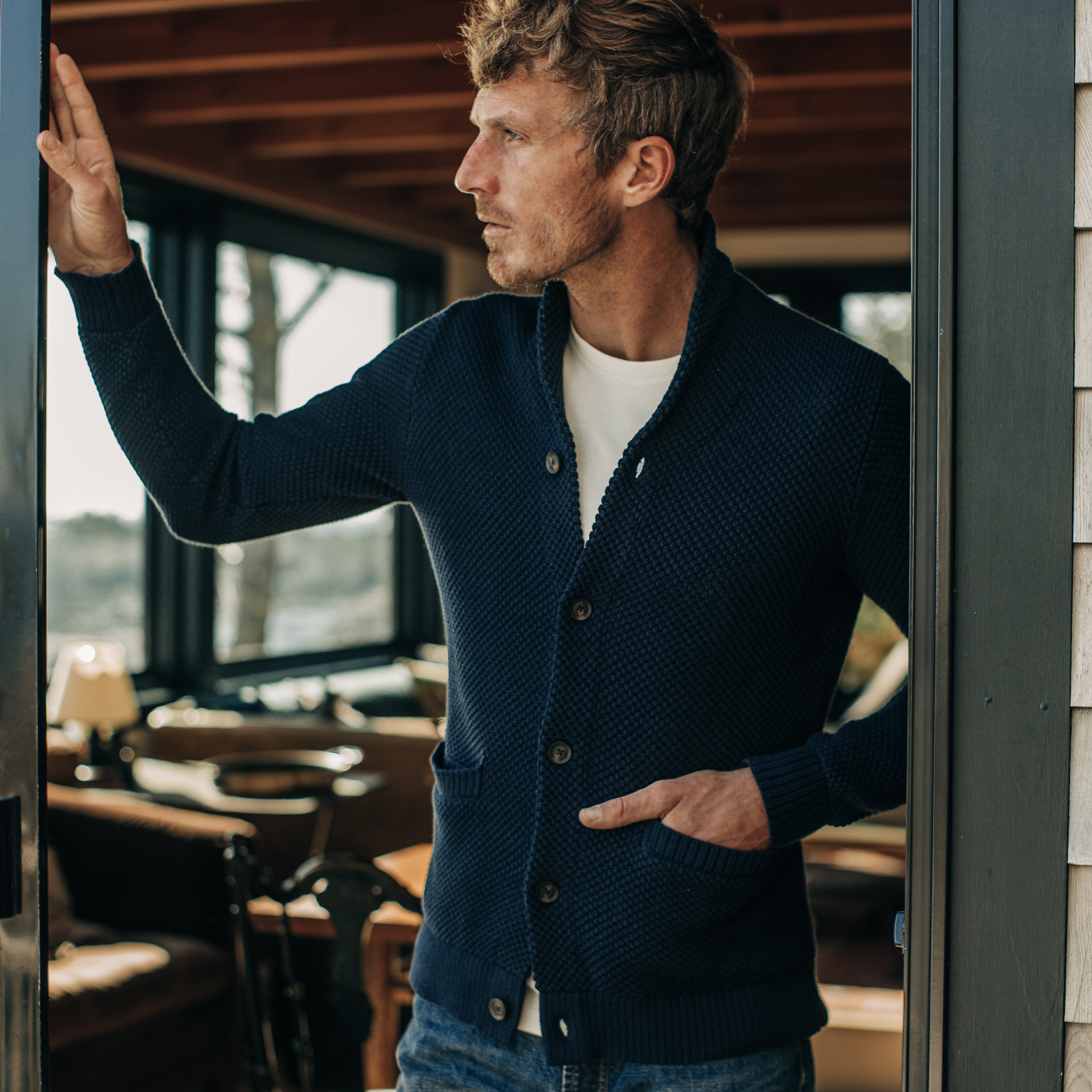 Taylor Stitch The Crawford Sweater - Navy | Cardigan Sweaters