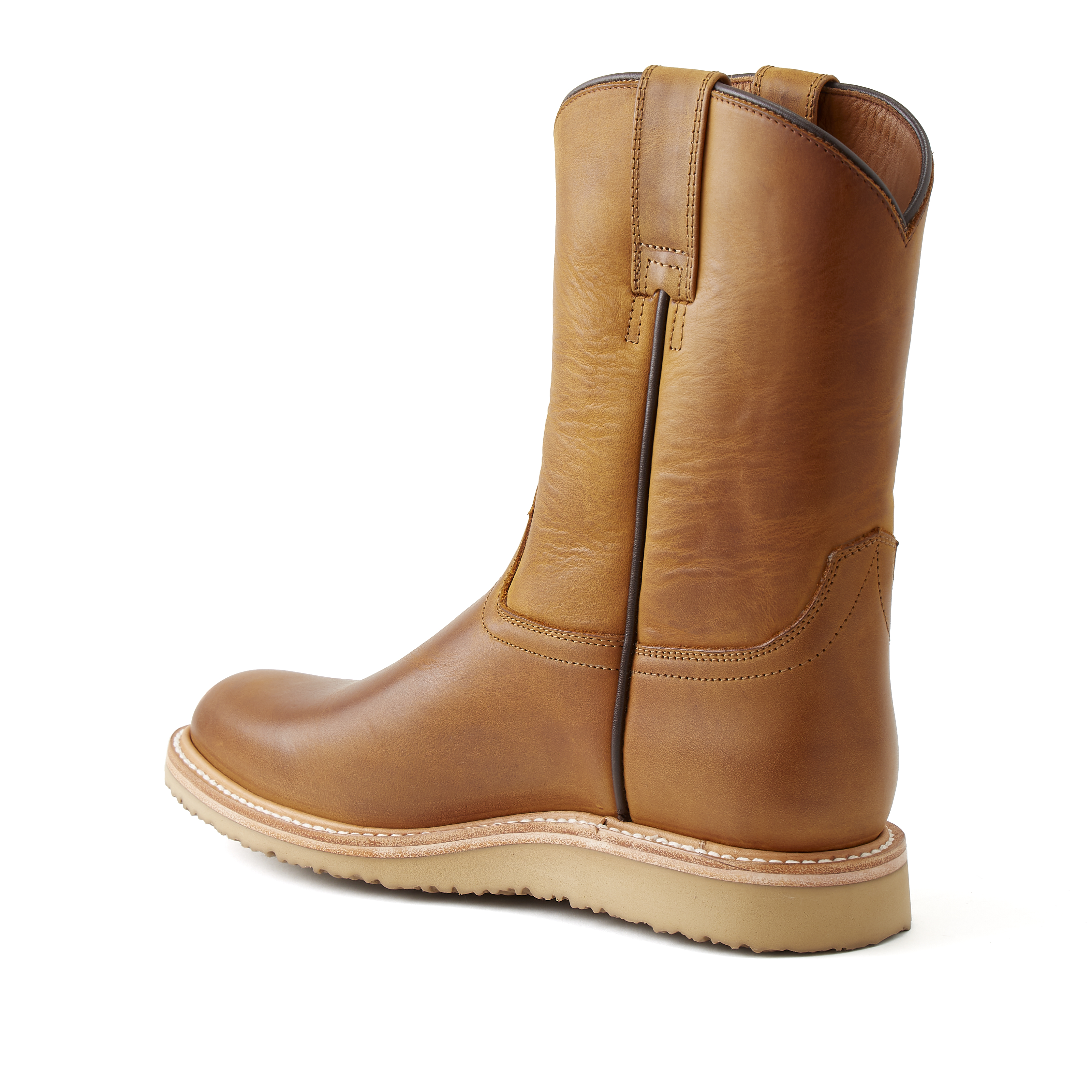 flat sole pull on work boots