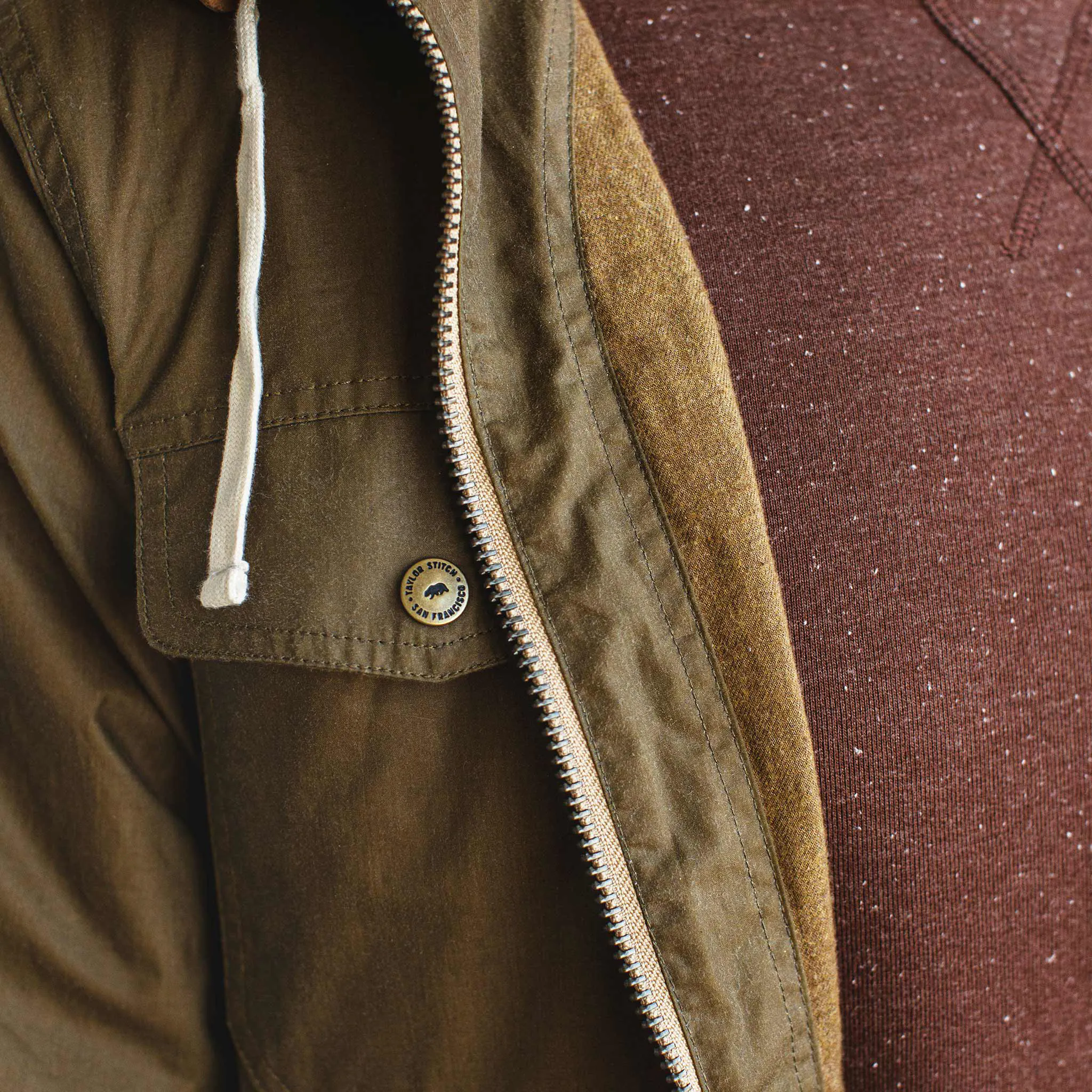 Taylor Stitch The Welterweight Winslow Jacket - Olive Dry Waxed