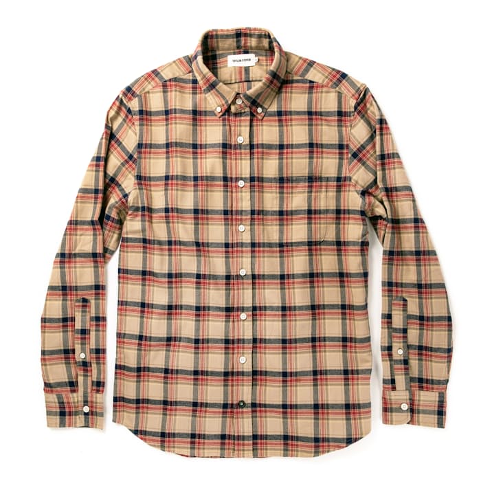 Taylor Stitch The Jack Shirt - Brushed Khaki Plaid | Long Sleeve Shirts ...