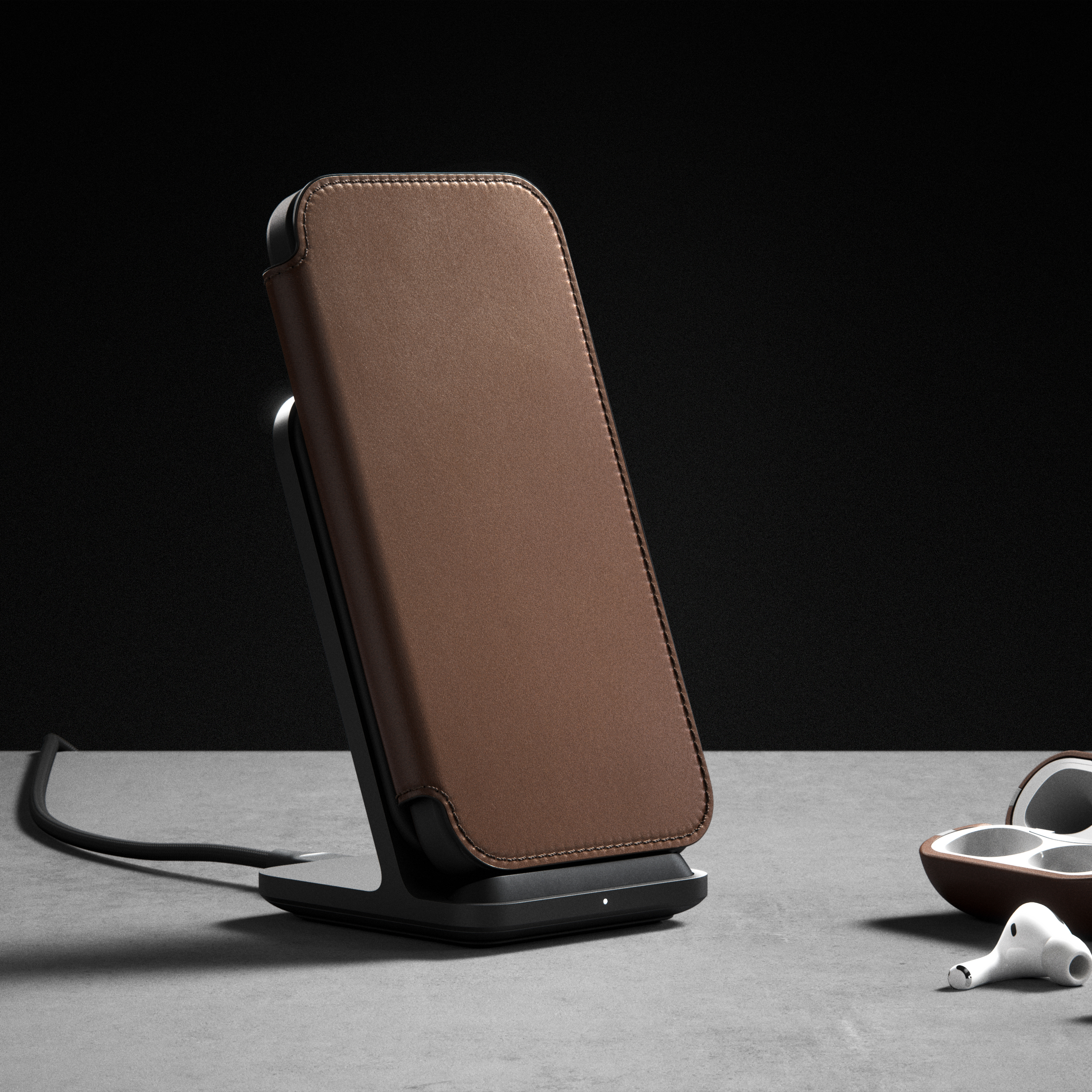 NOMAD iphone12proMAX Rugged ブラウン ケース Nomad Rugged Leather Folio iPhone 12 Pro Max Case - Rustic