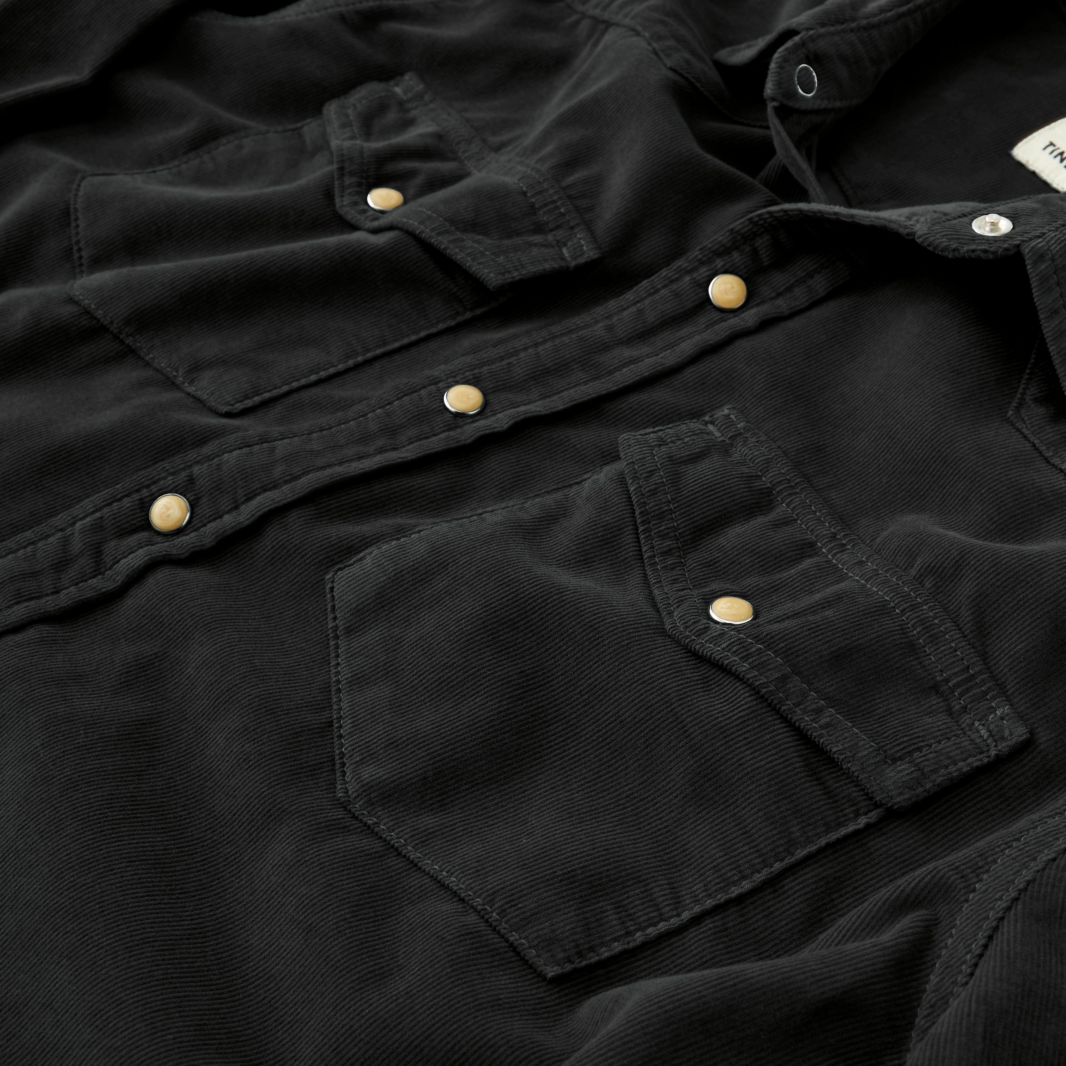 Flint and Tinder Bone Button Western Shirt - Black, Long Sleeve Shirts