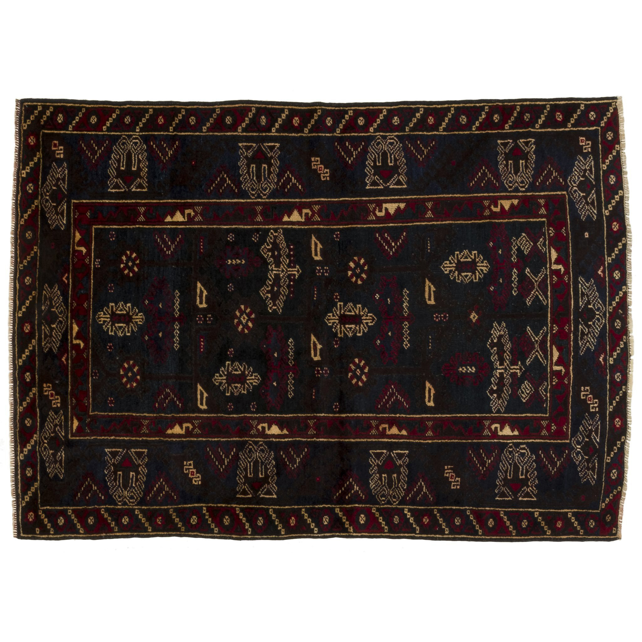 Revival Rugs Benone Small Navy/Eggplant/Maroon Rugs Huckberry