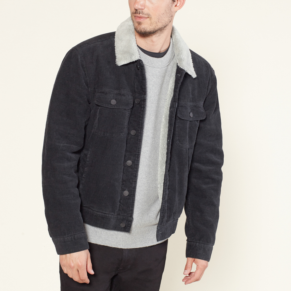 Outerknown Paz Cord Trucker Jacket - Pitch Black | Trucker