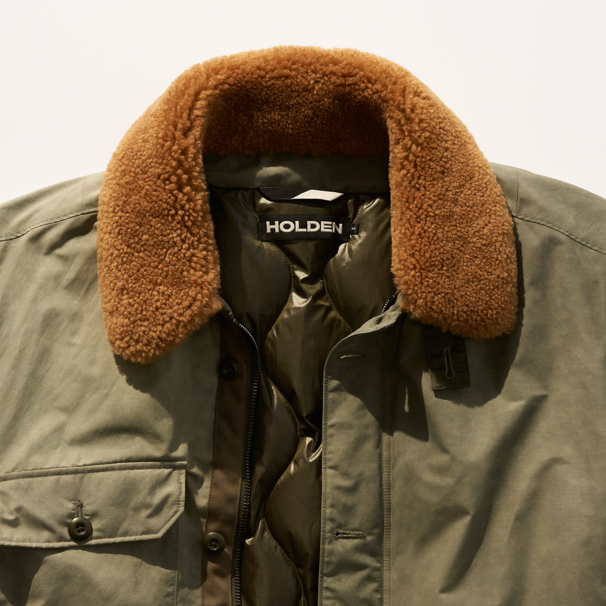 Holden Jackson Down Jacket - Dark Olive Distressed