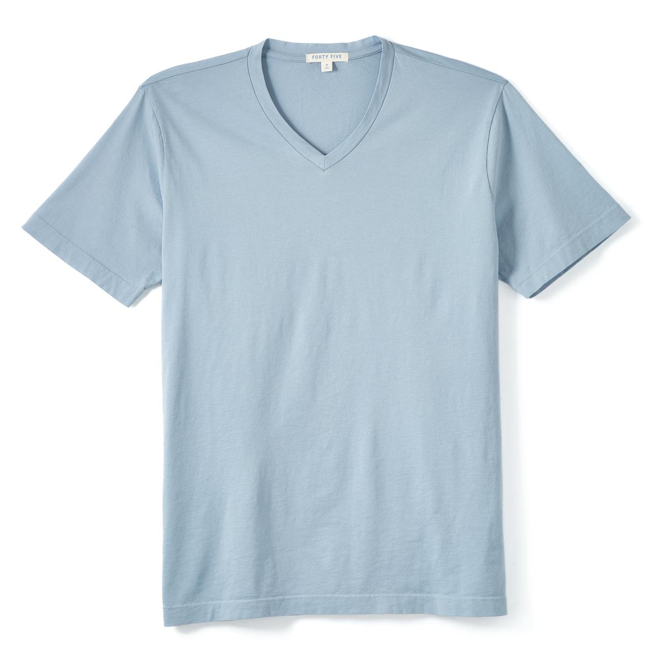 Forty Five Supima V Neck - Dusty Blue | T-Shirts | Huckberry