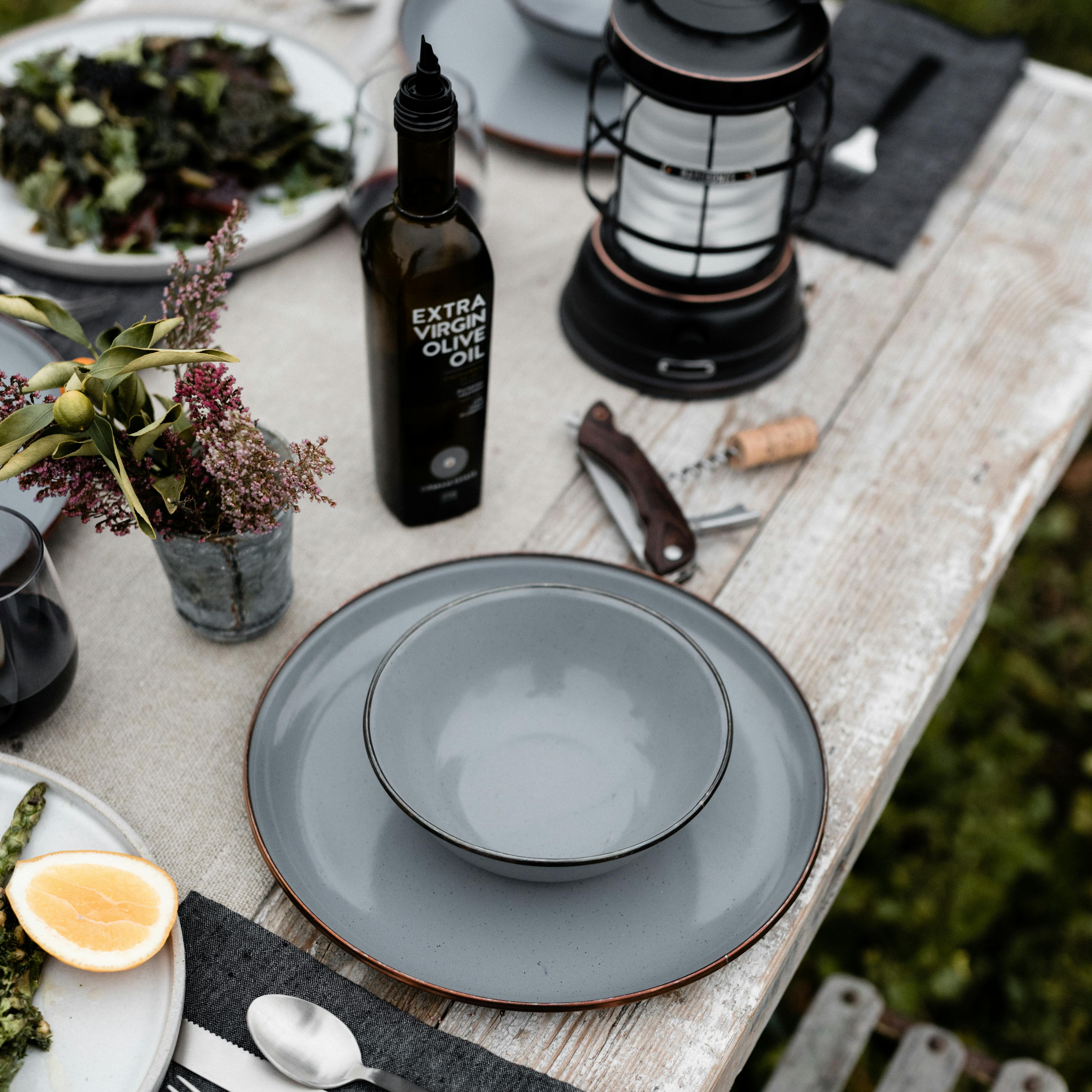 Barebones Enamelware Dining Collection - Slate Gray, Enamel Deep Plate Set  : Target
