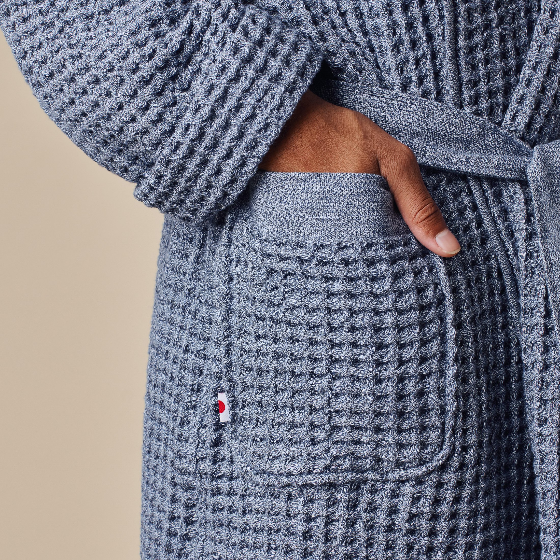 Onsen Hooded Waffle Robe - Denim | Bath & Grooming | Huckberry