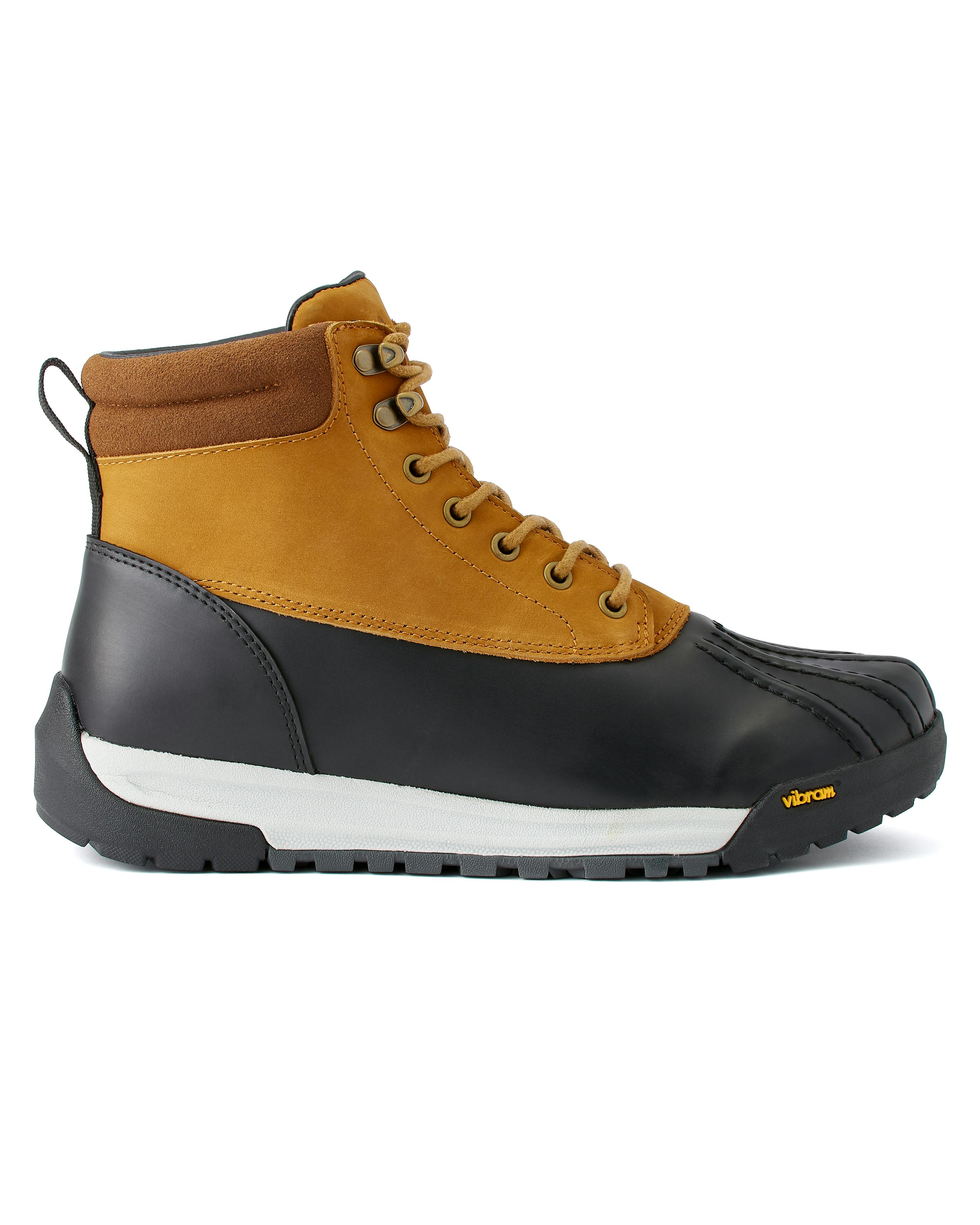 All-Weather Waterproof Duckboot Tan/Black Rain Boots Huckberry