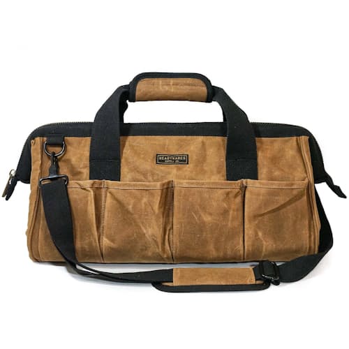 Huckberry Readywares Waxed Canvas Duffel Bag features high-quality