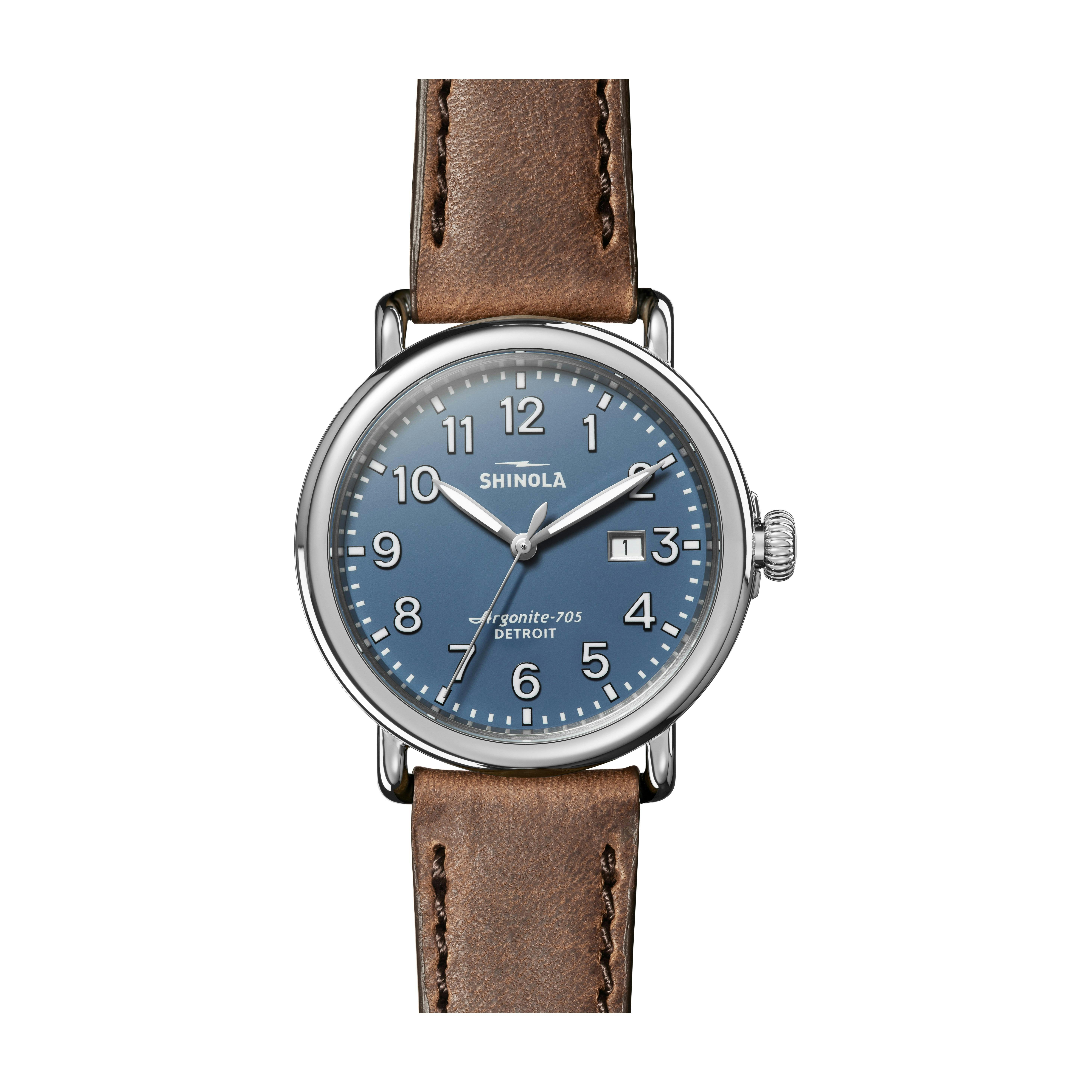 Shinola Runwell 3HD 41mm Watch Blue Dress Watches Huckberry