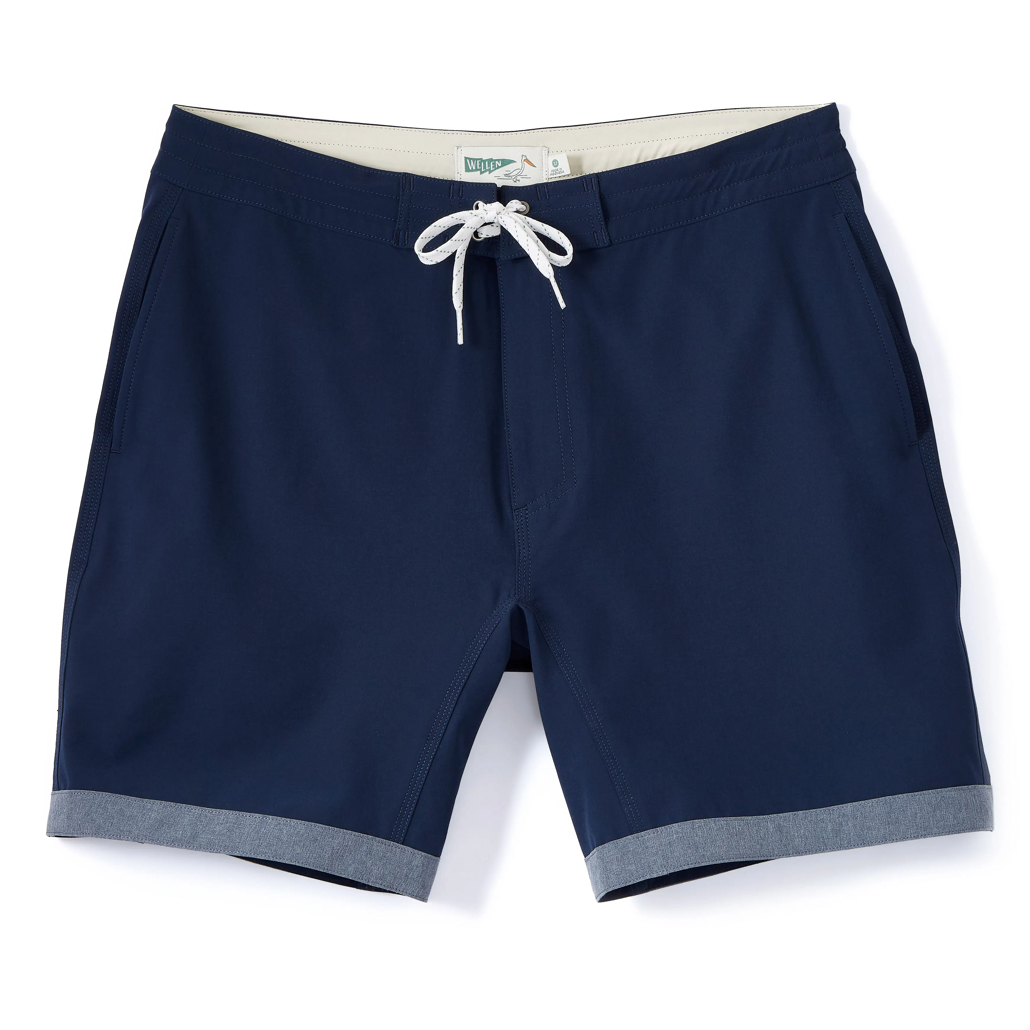 Wellen '66 Stretch Boardshort - Navy/Heather Blue | Hybrid Shorts