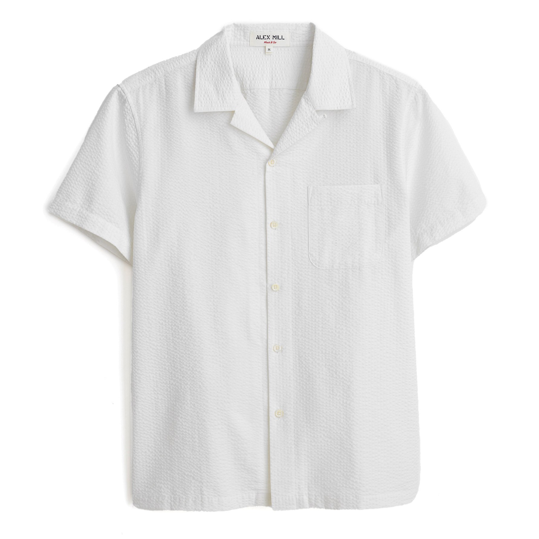 Alex Mill Seersucker Camp Shirt - White | Short Sleeve Shirts