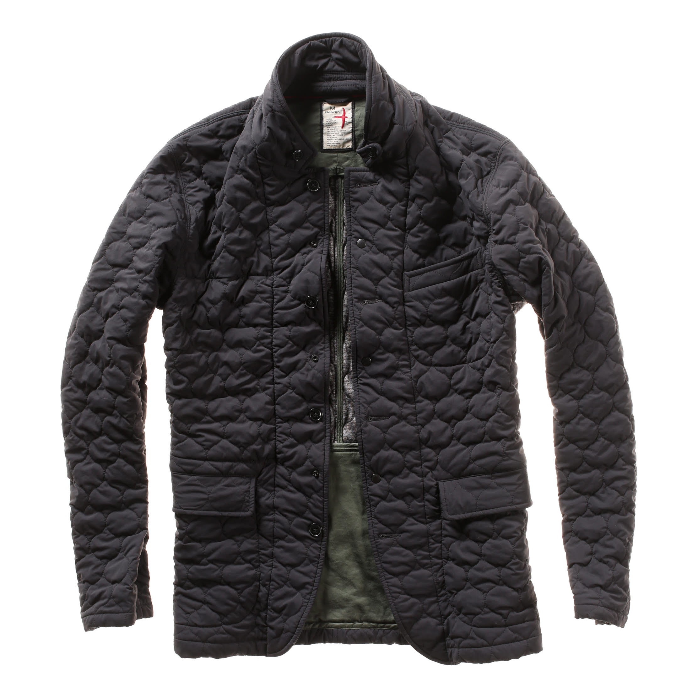 Relwen Quilted Trap Blazer - Black Fade | Quilted Jackets