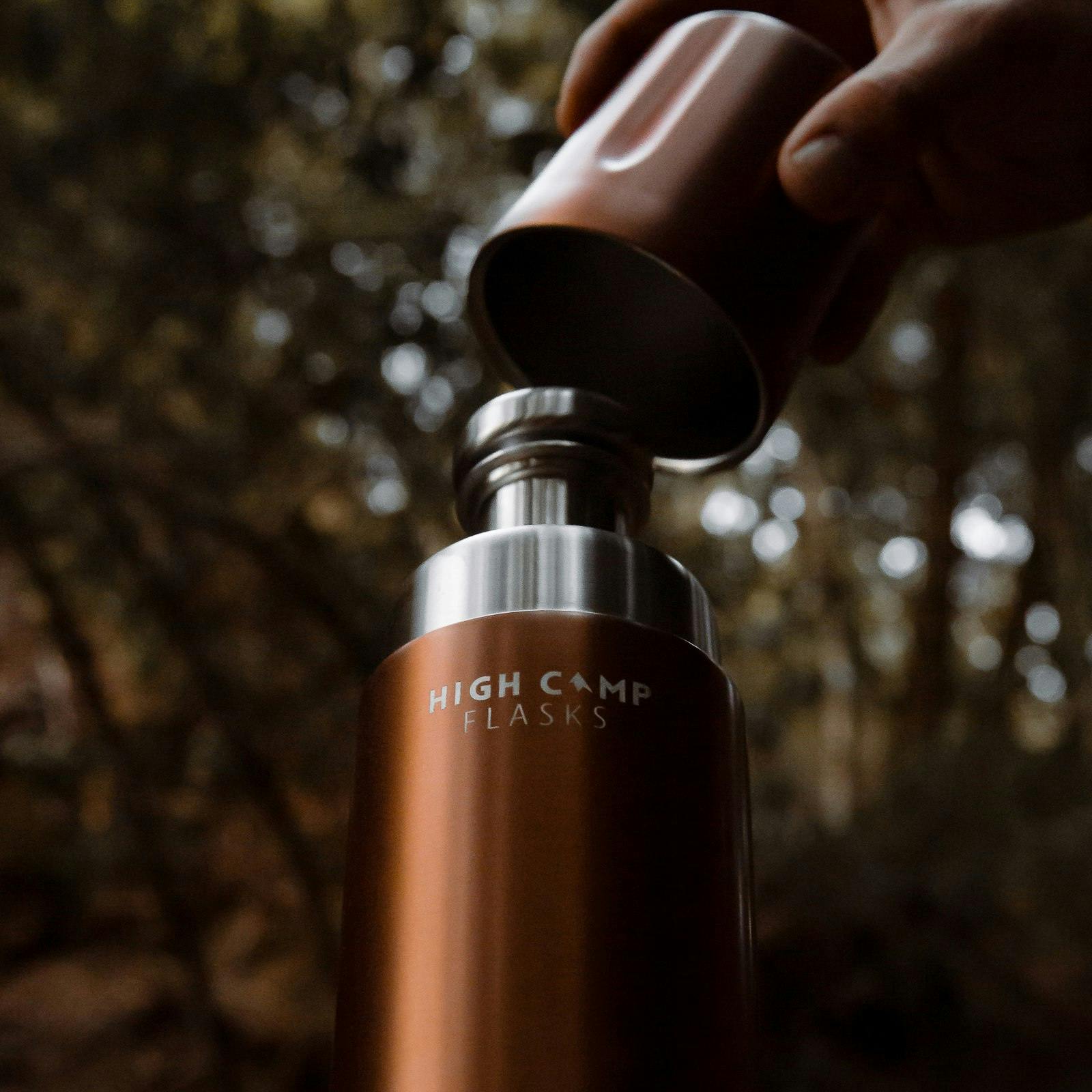 The High Camp Firelight 750 Flask — hatchet & lantern