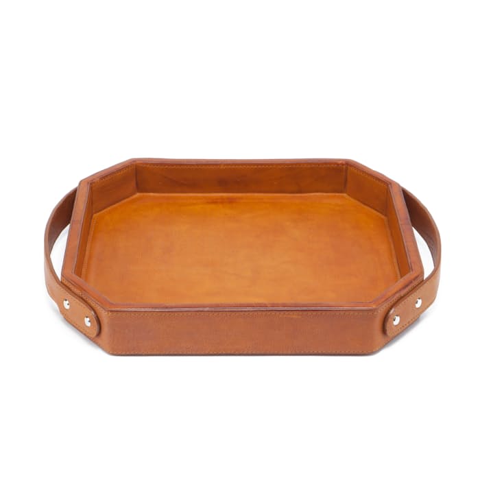 Round Leather Tray - Moore & Giles Inc.