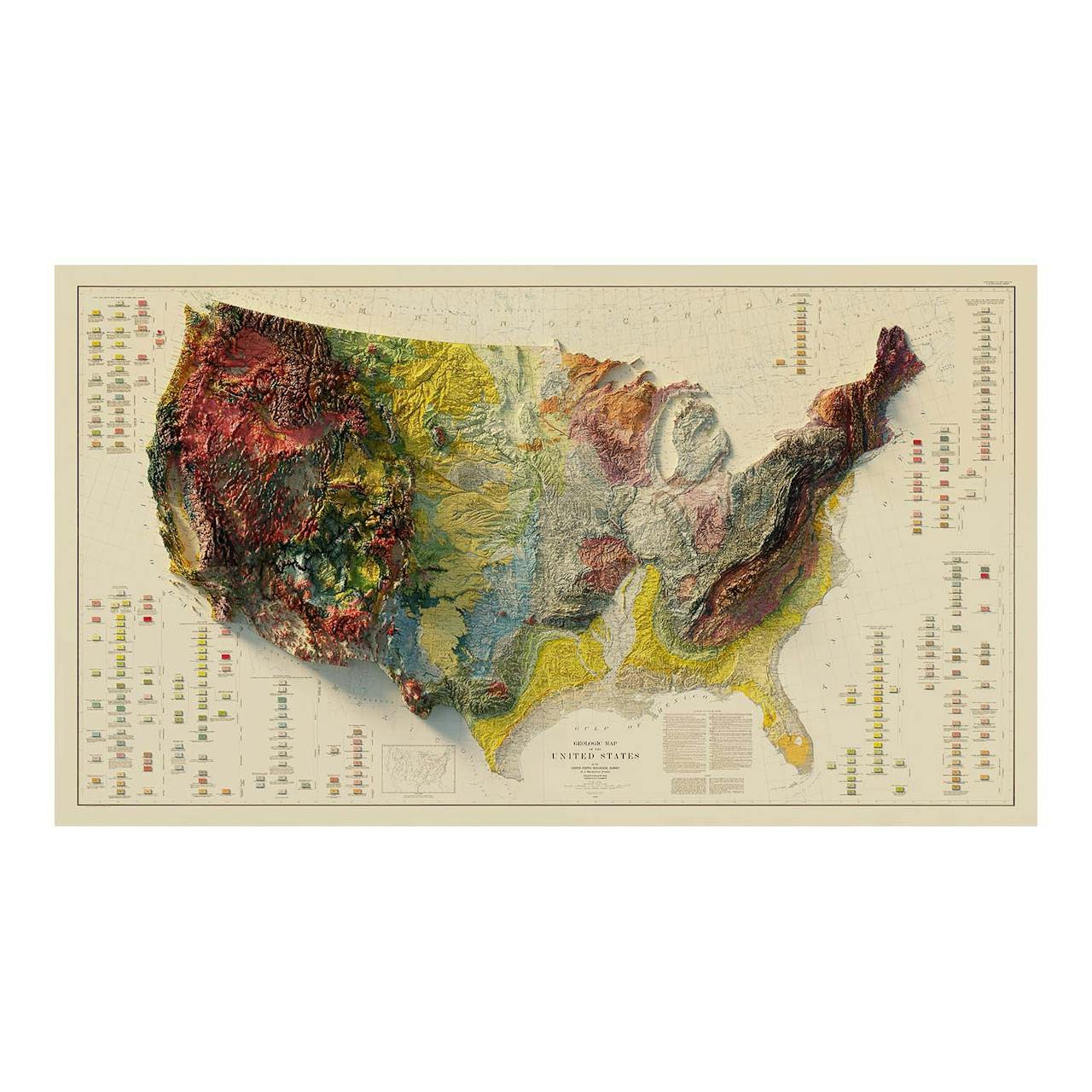 Muir Way 1932 USA Geological Relief Map