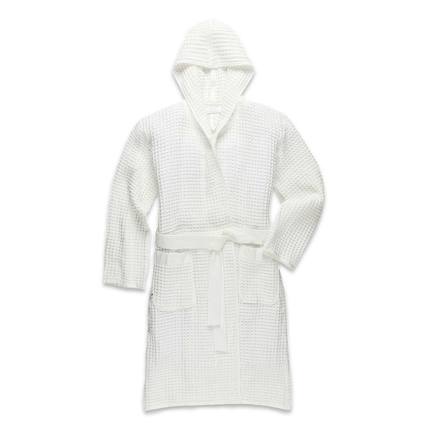 Onsen Hooded Waffle Robe - White, Bath & Grooming