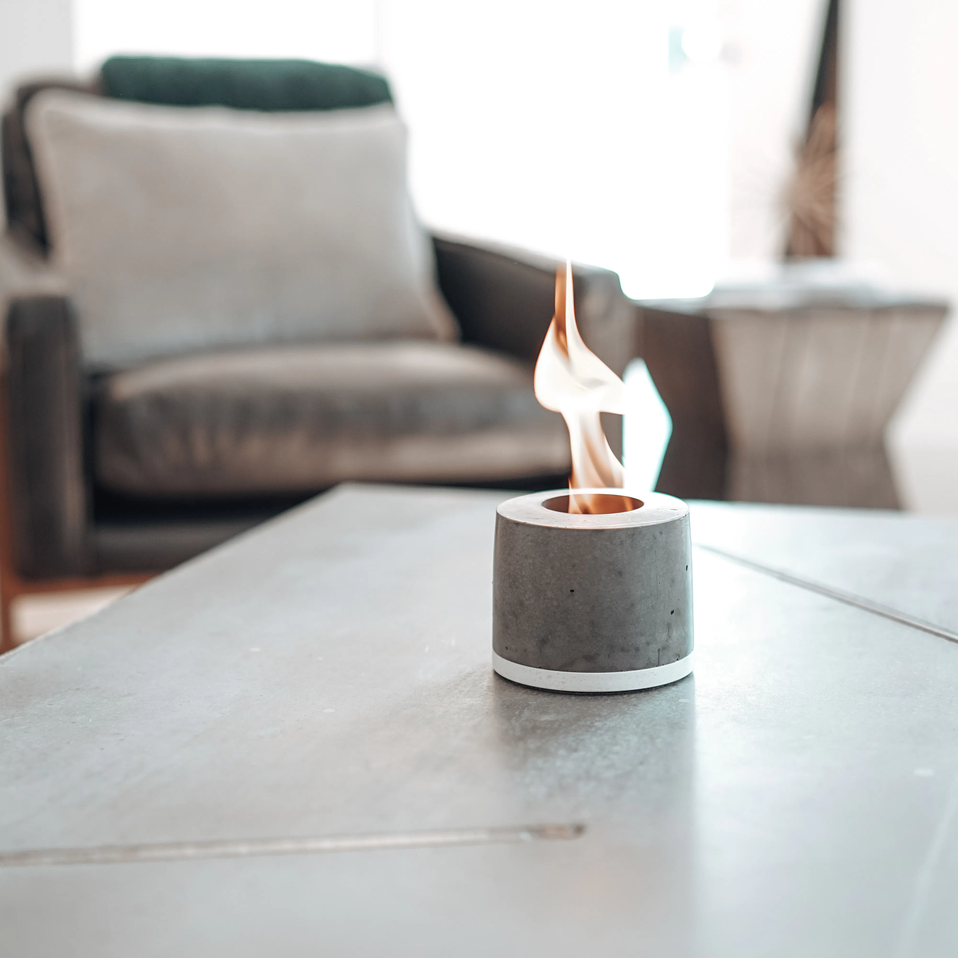 FLIKR Fire Personal Square Concrete Fireplace Kit - Grey | Gifts