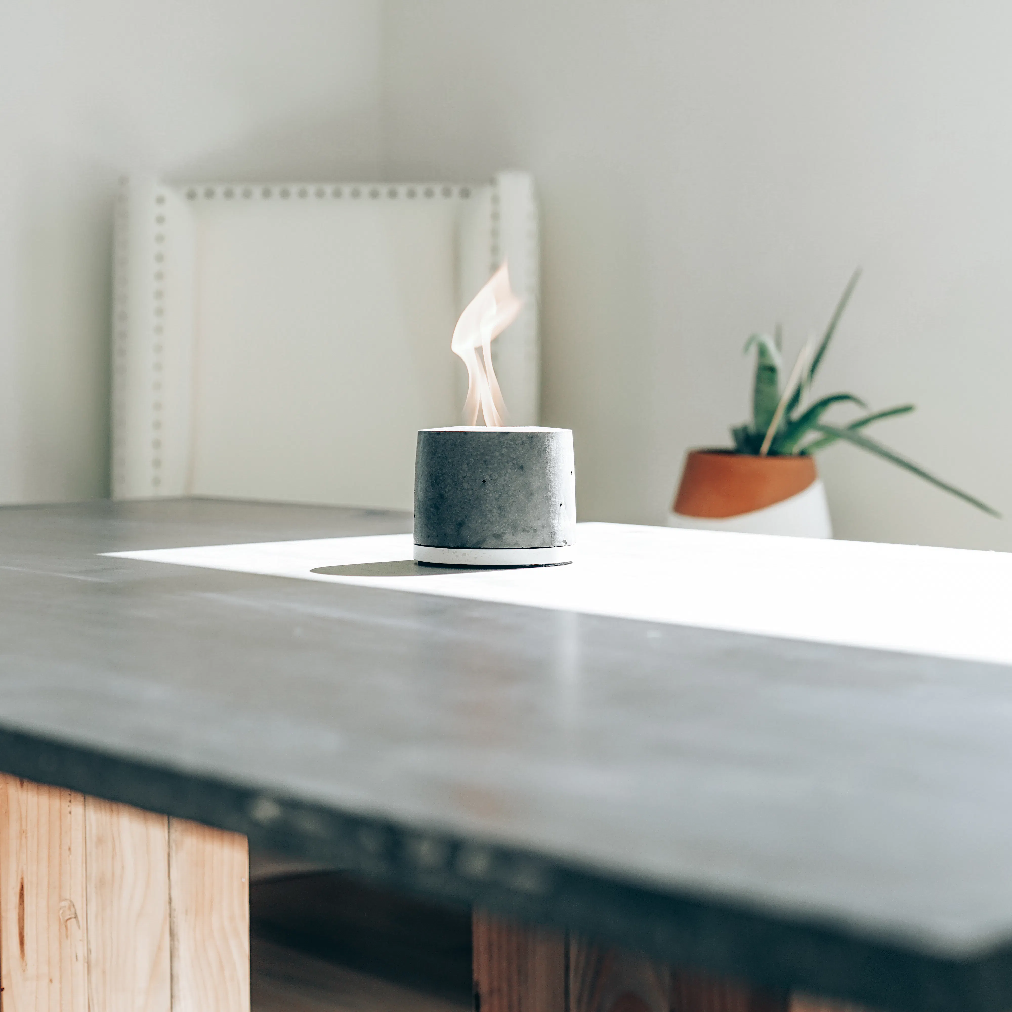 FLIKR Fire Personal Tabletop Concrete Fireplace - Concrete
