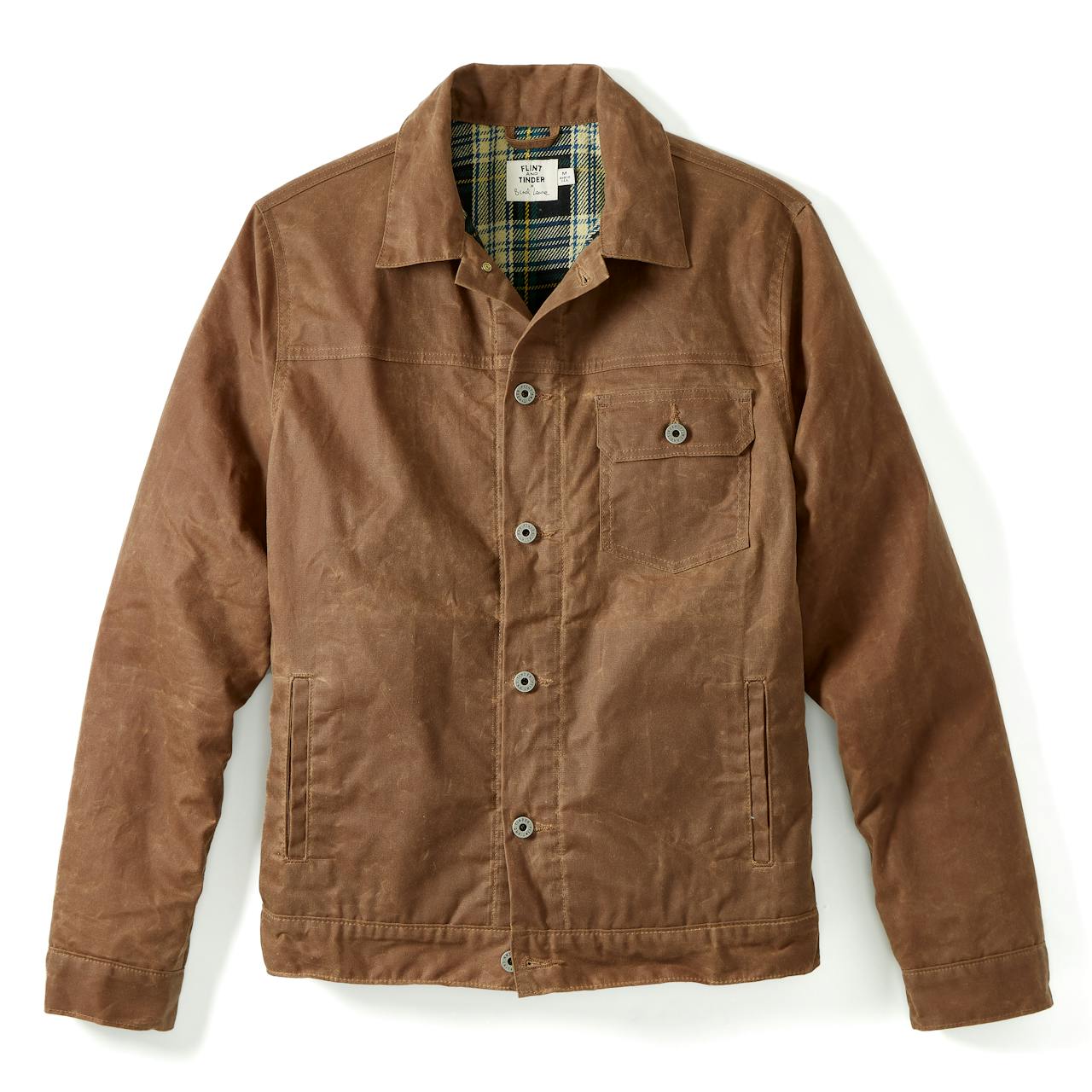 Flint and Tinder Brad Leone Flannel-lined Waxed Trucker Jacket