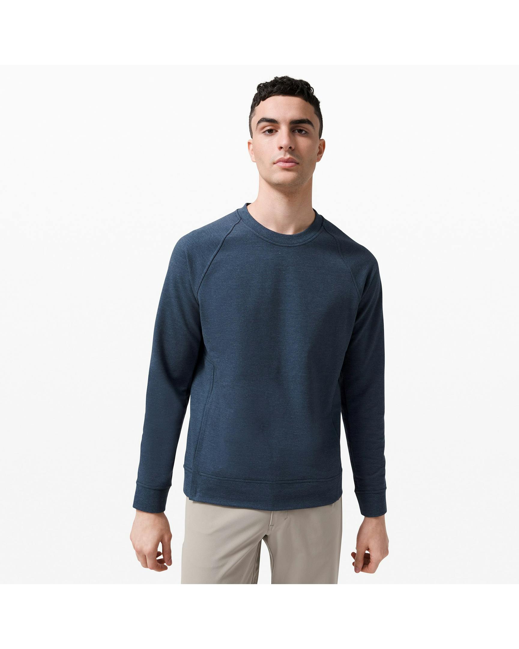 lululemon City Sweat Crew Heathered True Navy Crew Neck