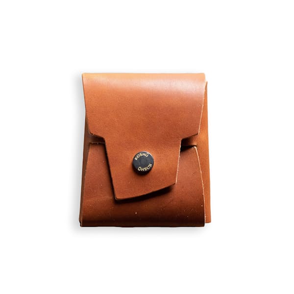 Koshu Origami Leather Wallet - Bourbon Dublin/Black Brass