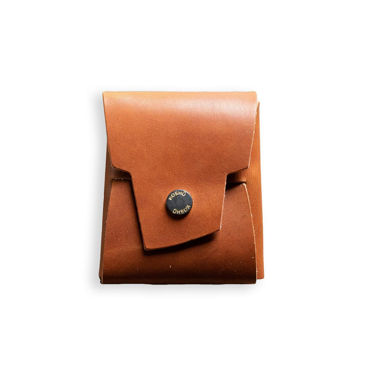 Koshu Origami Leather Wallet - Bourbon Dublin/Black Brass