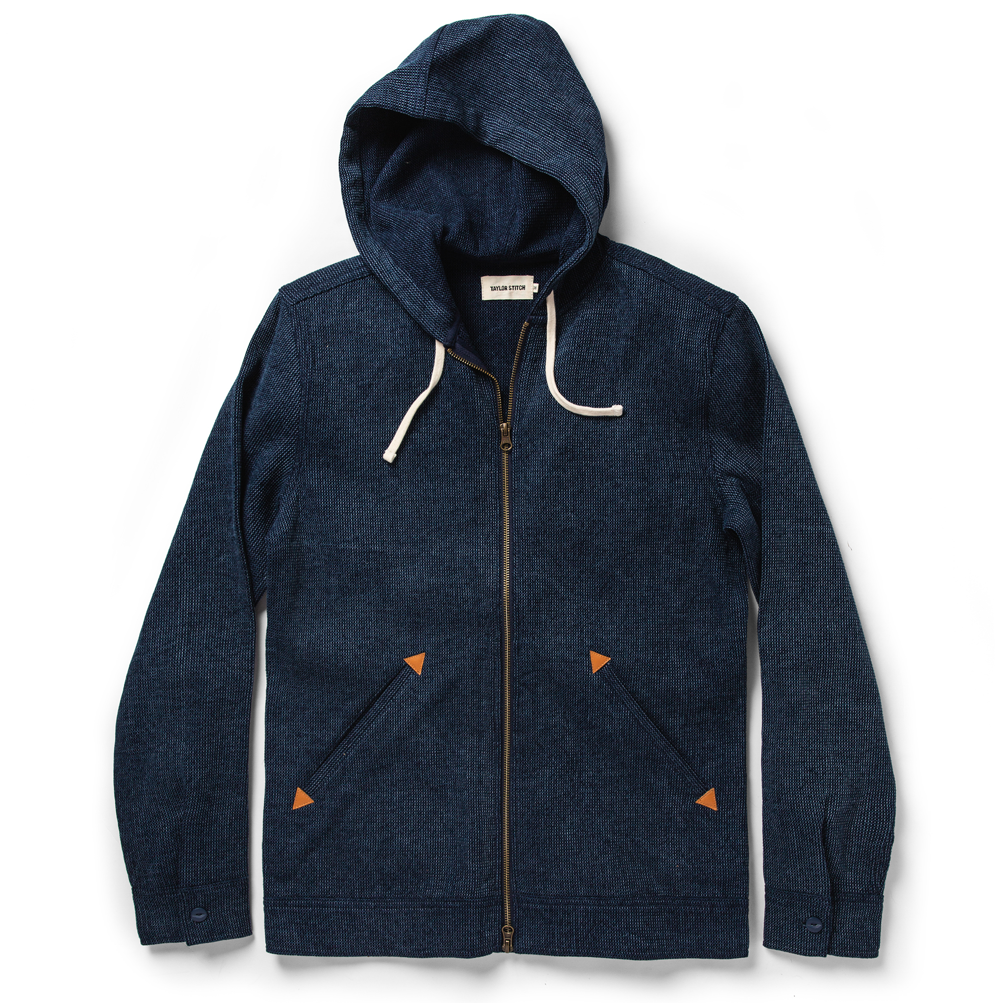Taylor Stitch The Apres Hoodie - Indigo Waffle | Full-Zip