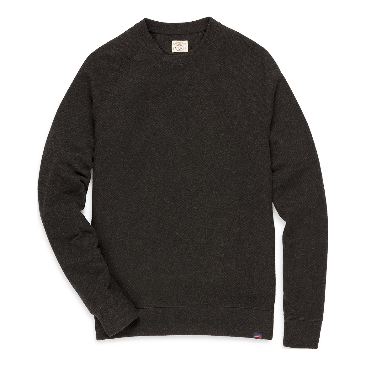 Faherty Brand Legend Crewneck Heathered Black Twill Crew Neck