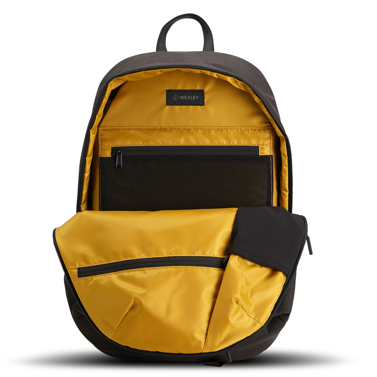 Wexley Stem Daypack - Coated Nylon - Black/Yellow | Sale | Huckberry
