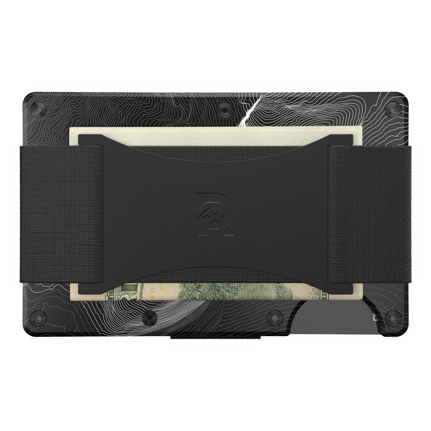 The Ridge Topographic Aluminum Wallet Black Minimalist Wallets