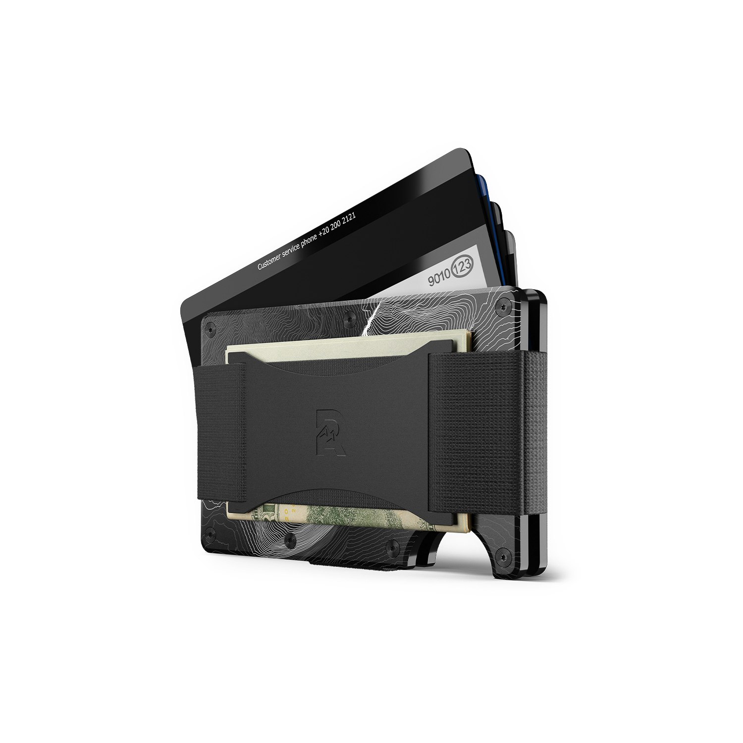 The Ridge Topographic Aluminum Wallet Black Minimalist Wallets