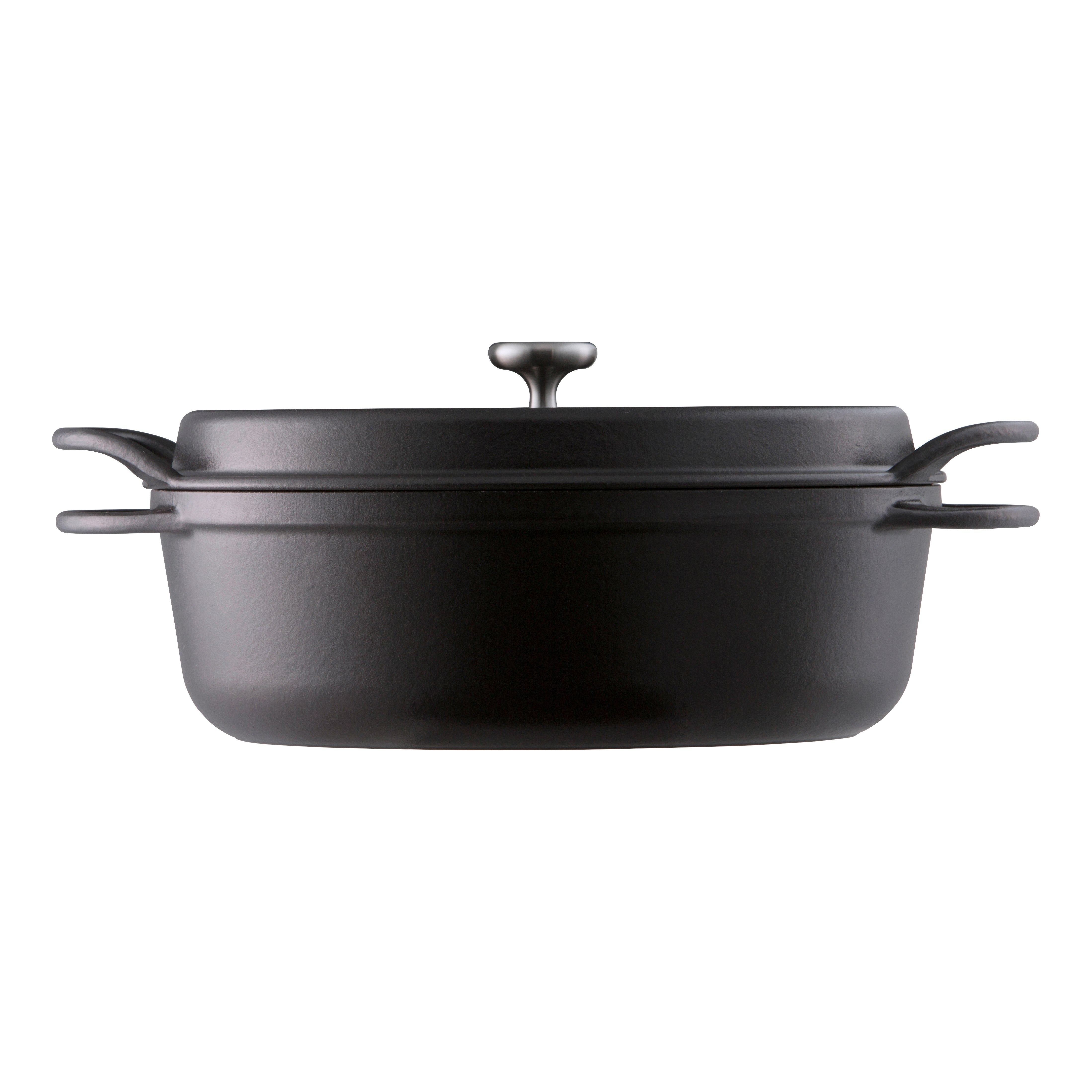 Vermicular Shallow Oven Pot - 3.9 qt - Matte Black | Cookware
