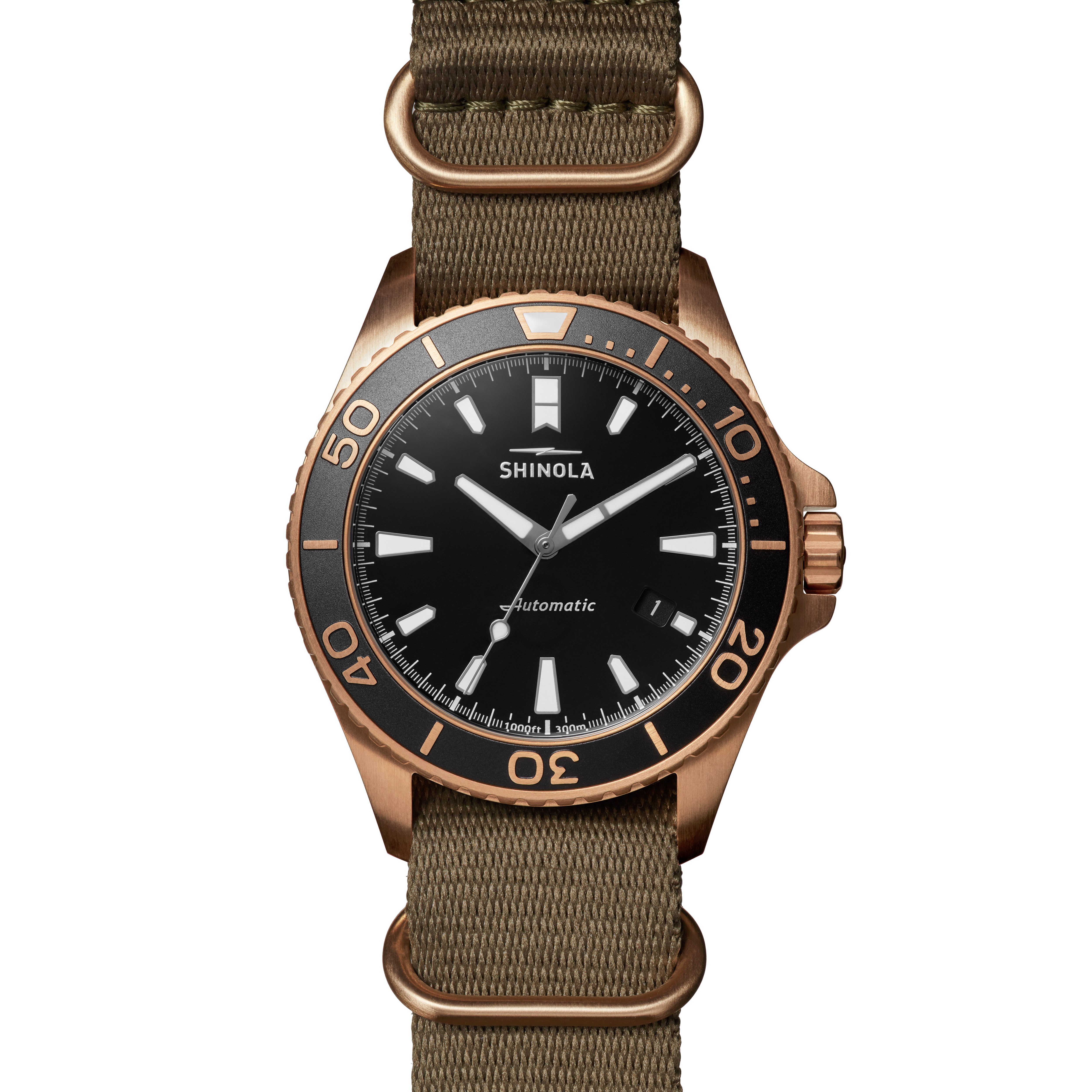 Shinola The Monster Automatic Watch Bronze Dive Watches