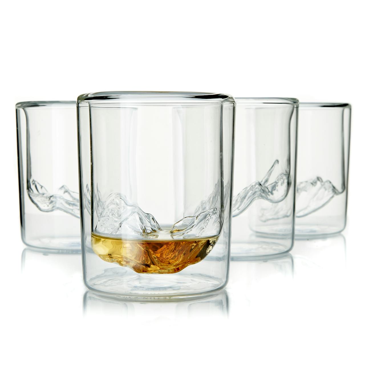 Whiskey Glasses Set of 2, Premium Hand Blown Lead-Free Double Wall Bar Clear