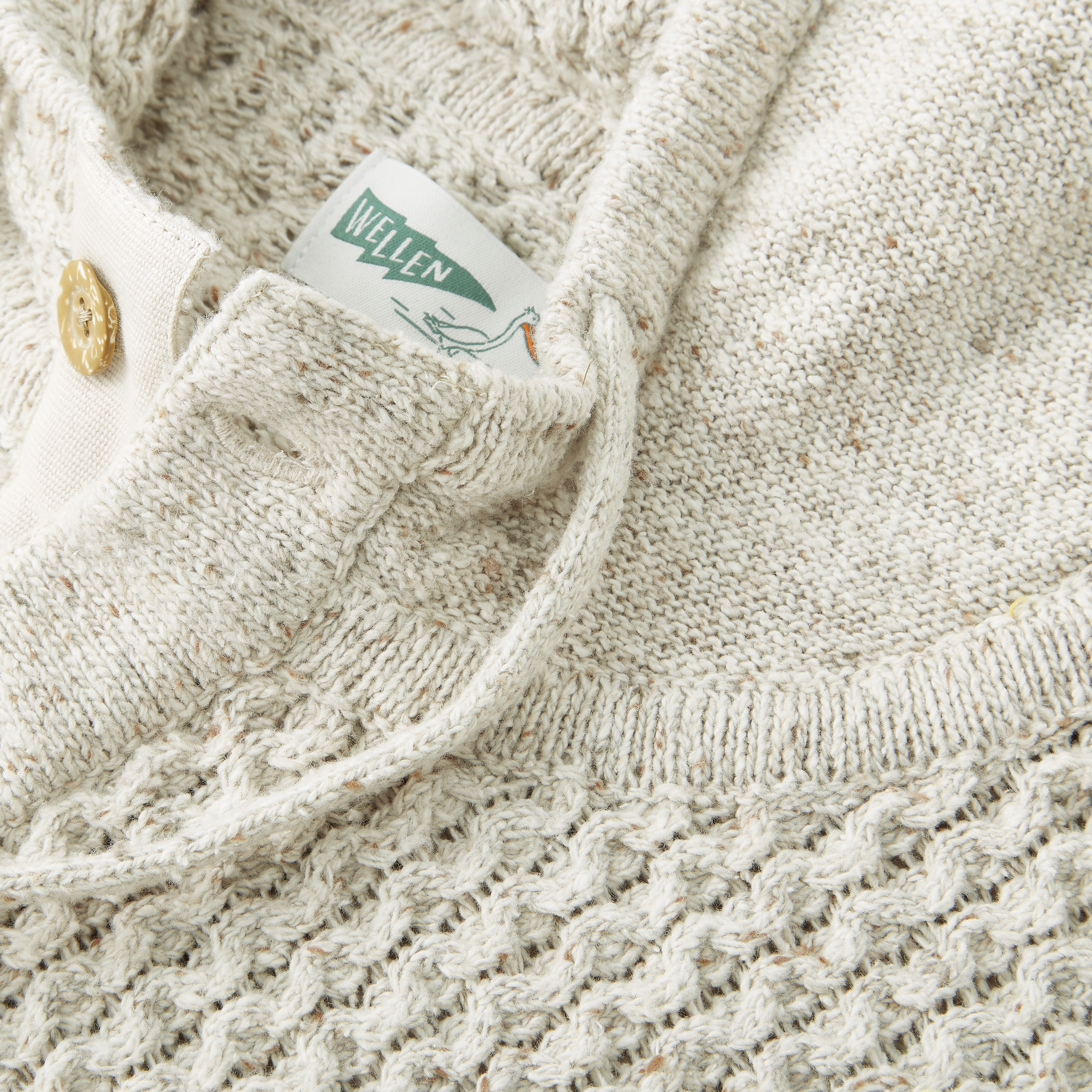 Wellen Recycled Cotton Headlands Poncho Sweater - Heather Bone