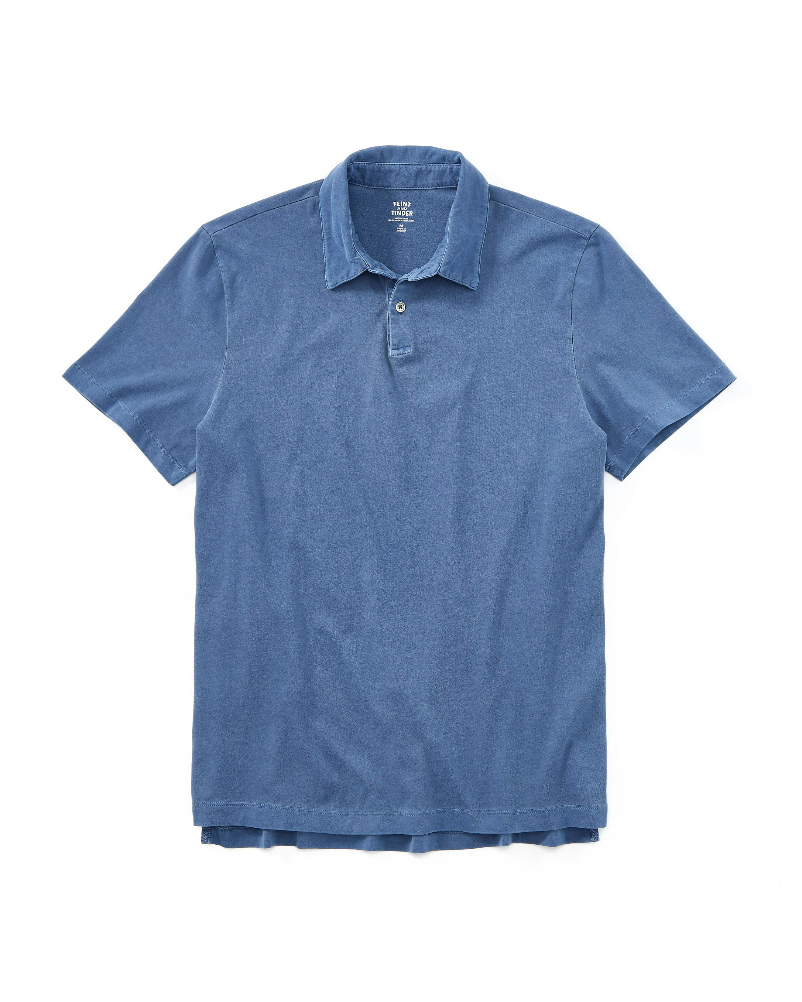 Flint and Tinder Supima Air Knit Polo Vintage Navy Polo Shirts