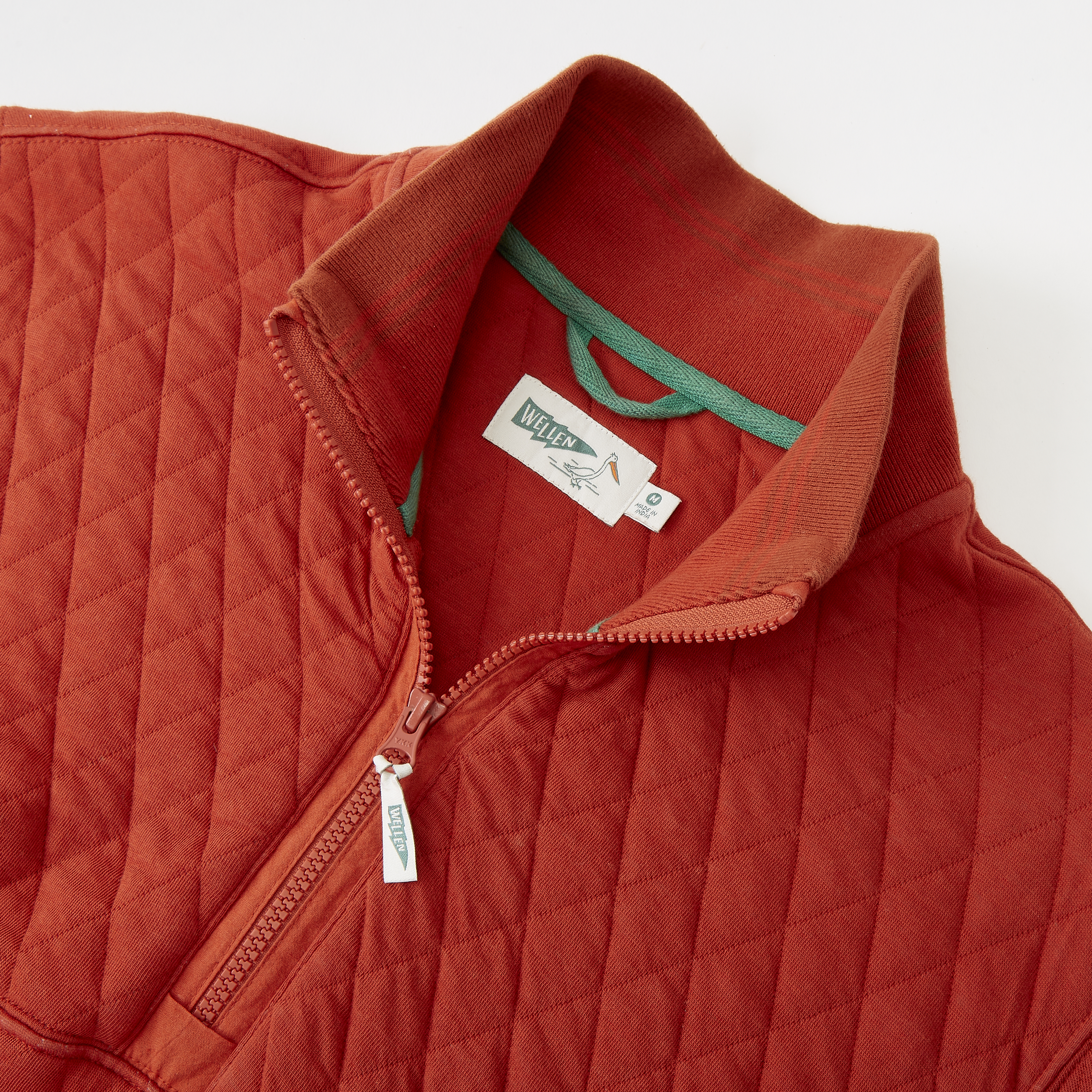 【BAON】Podir quilted collar jumper Wellen Quilted Jersey Quarter Zip - Lobster Red | Quarter
