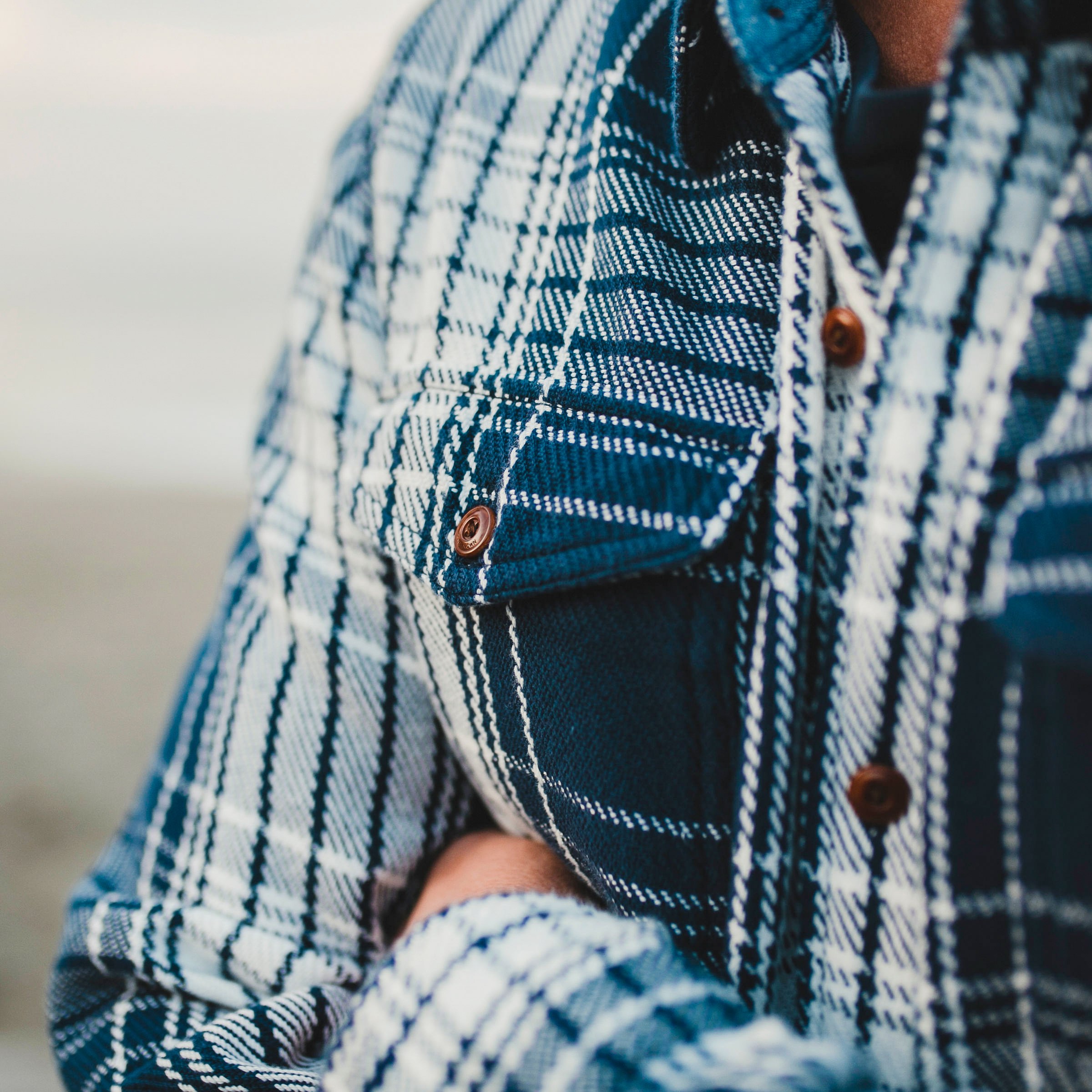 Outerknown Blanket Shirt Atlantic Blue Bigbury Long Sleeve Shirts