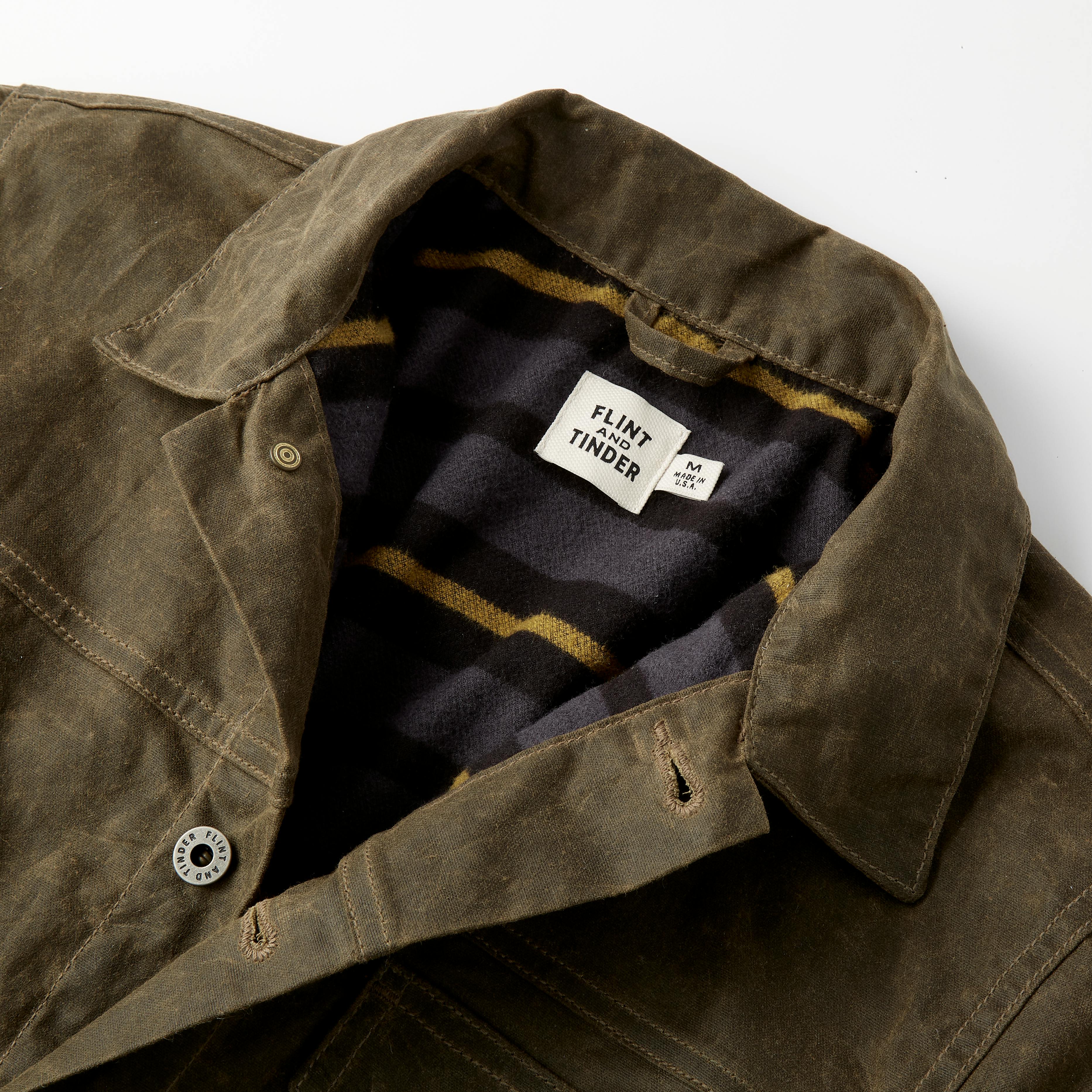 Flint and Tinder Flannel-lined Waxed Trucker Jacket