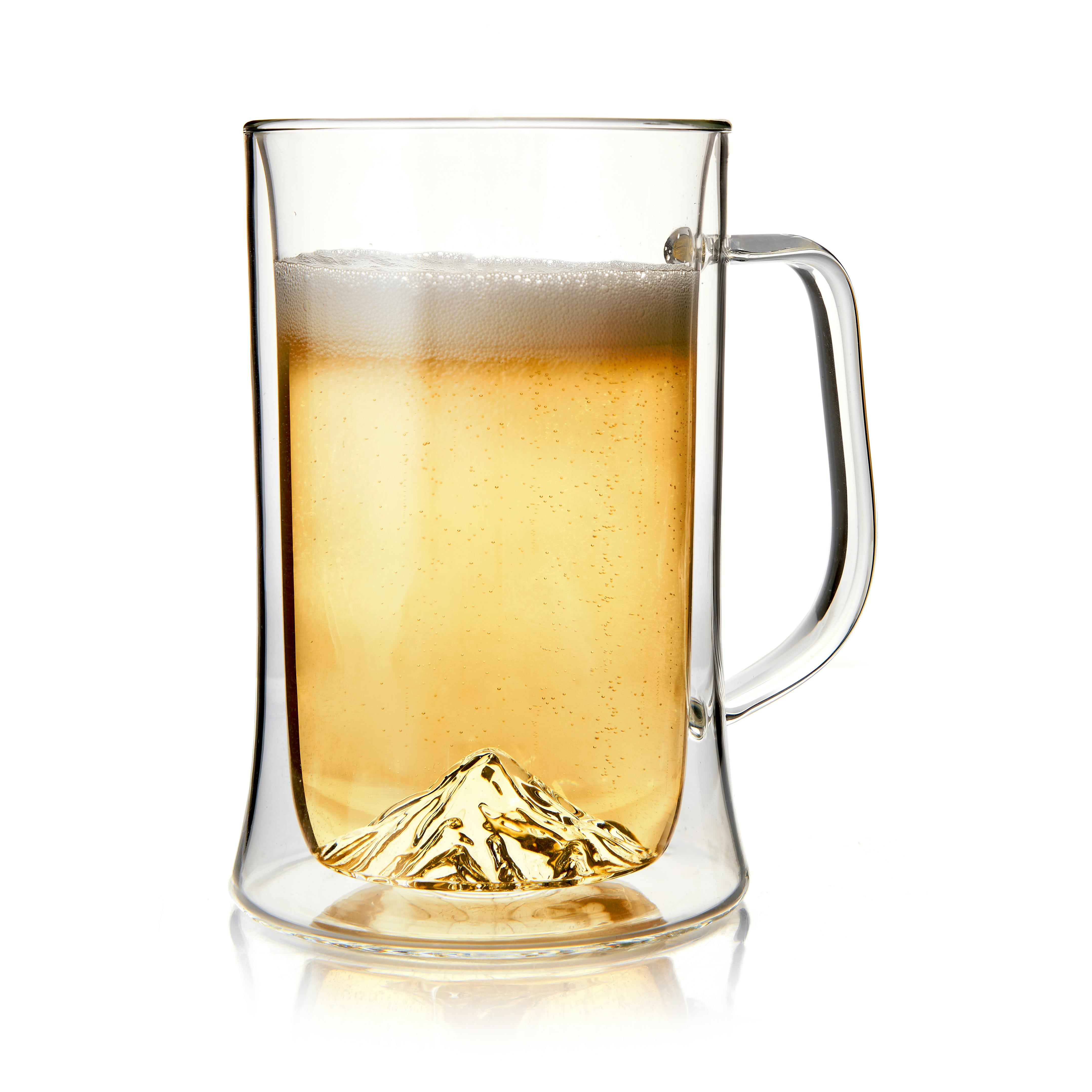 Whiskey Peaks Double Wall Beer Stein - Clear, Bar & Entertainment