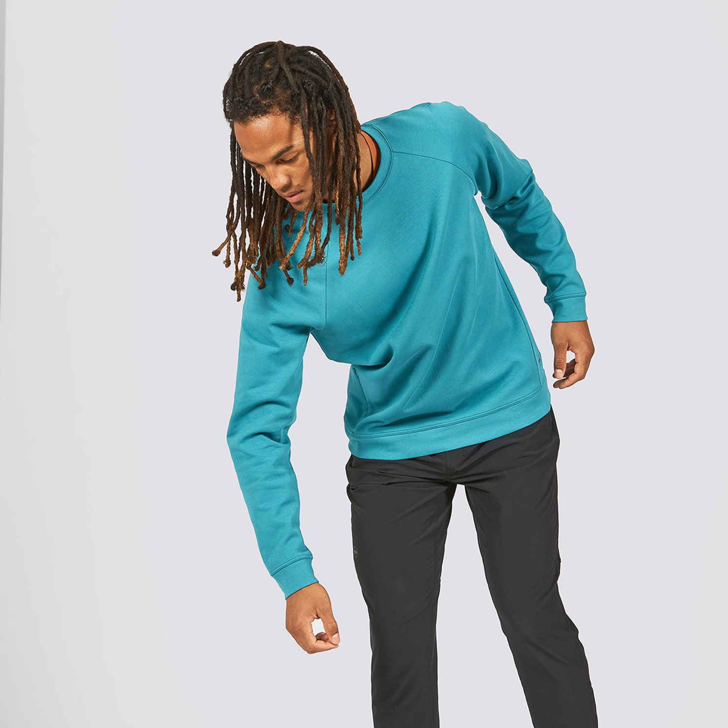 Plain Pullover Crew Neck Sweatshirt (Sandstone) - B-WEAR