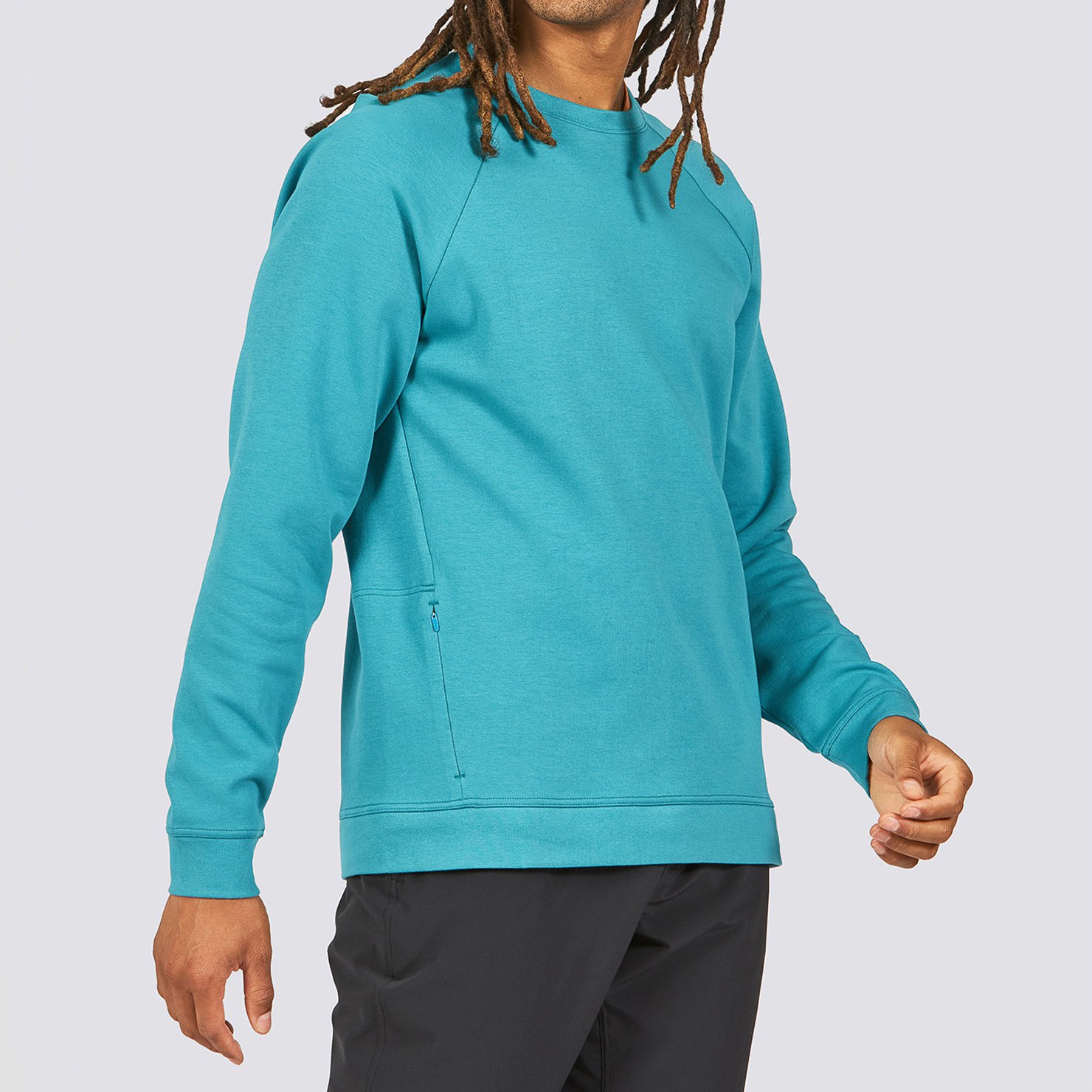 Janji Circuit Crew Pullover - Turquoise | Crew Neck