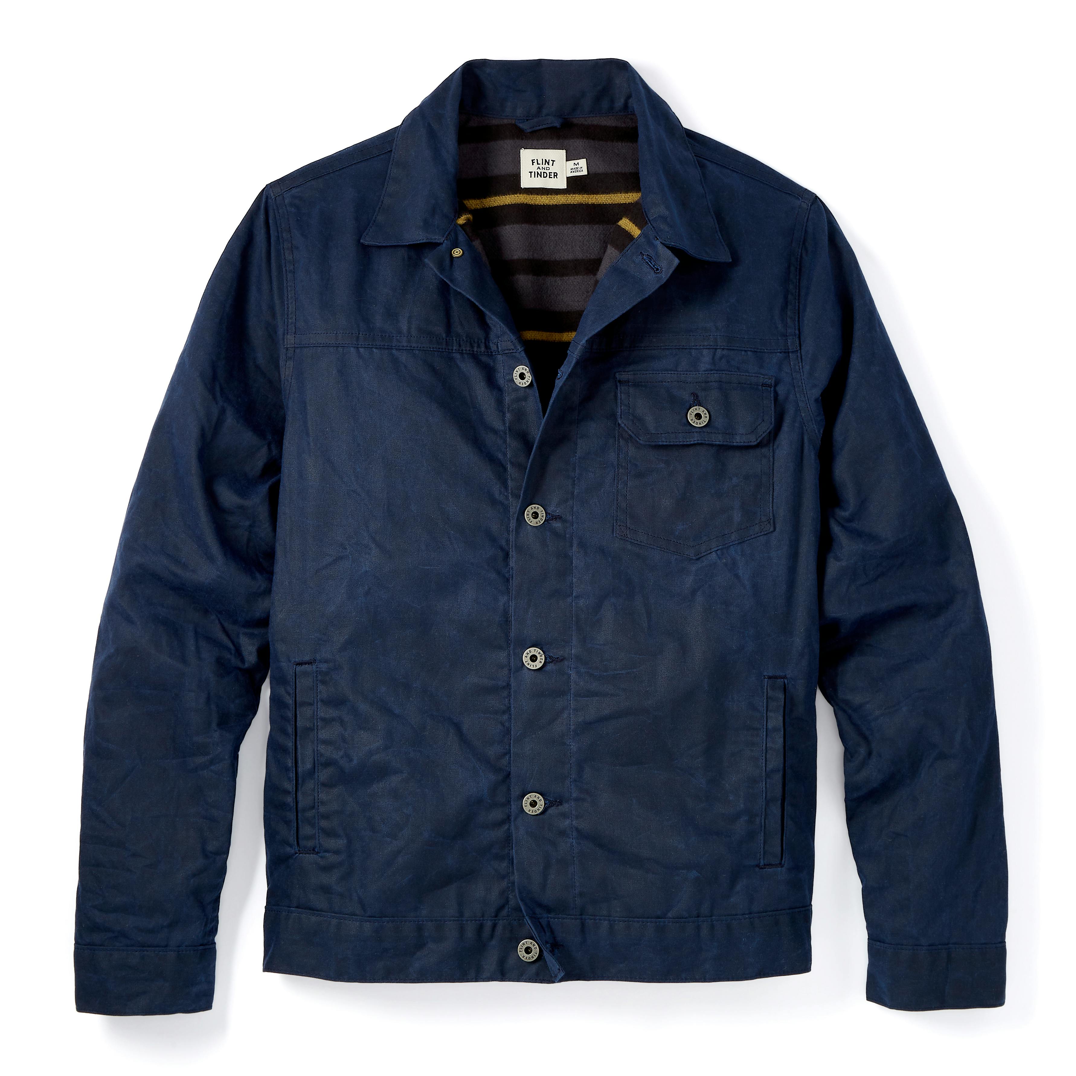 Flannel-lined Waxed Trucker Jacket